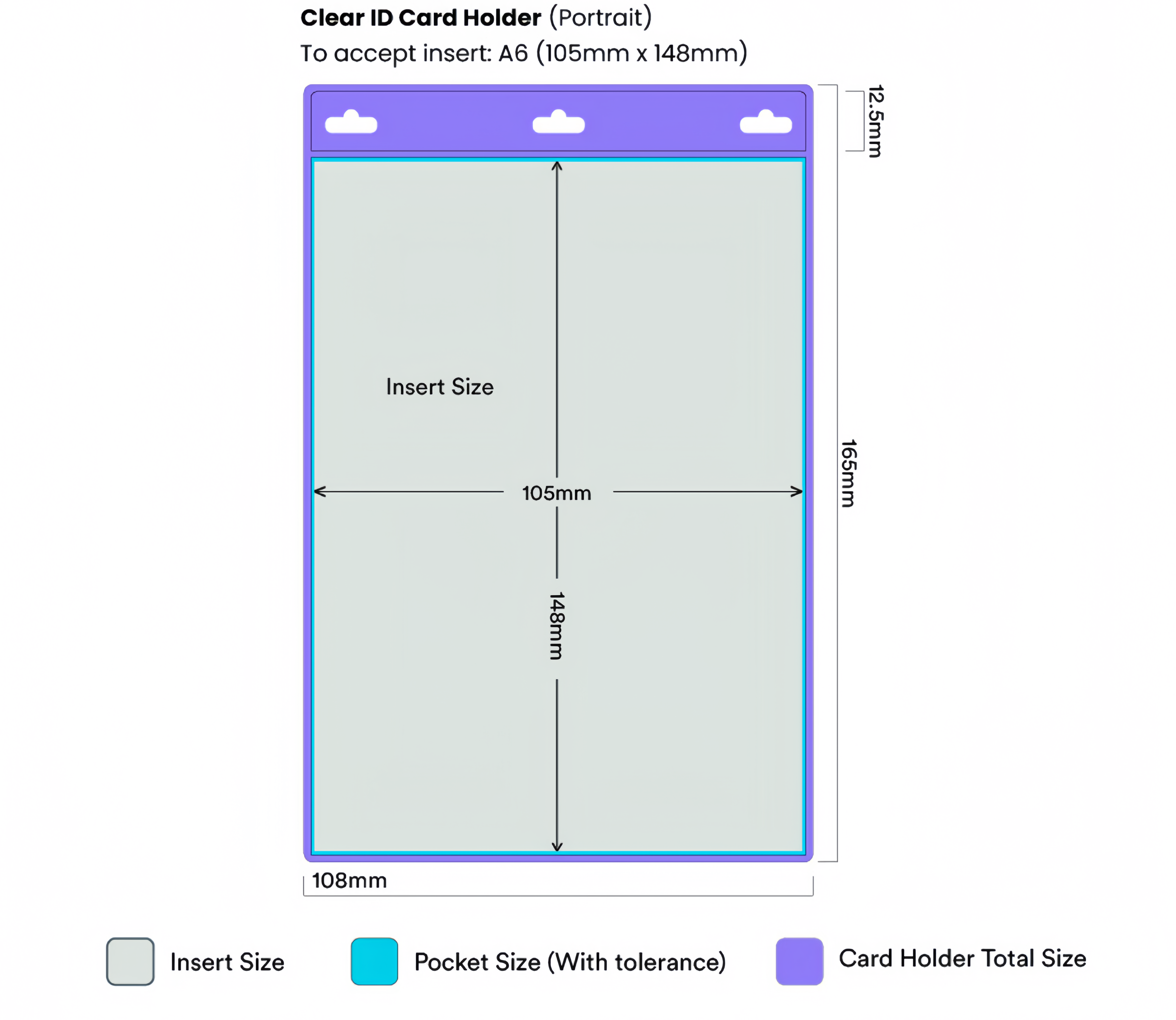 (50/1000x Pack) A6 105 x 148mm Clear Portrait Soft ID Holder For Lanyard
