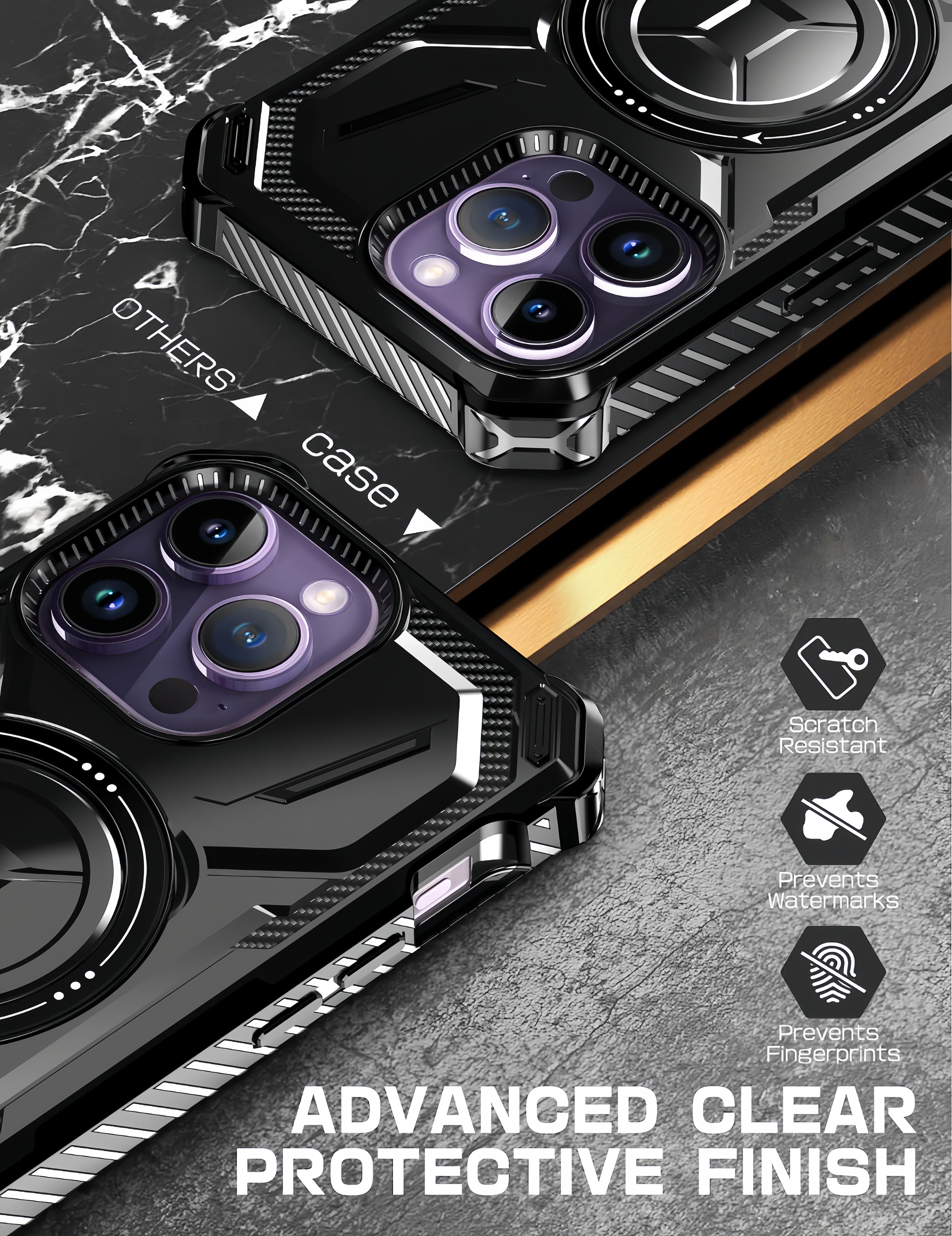 (1/100x Pack) 15 Series Dual Layer Shockproof Magnetic Kickstand iPhone Case