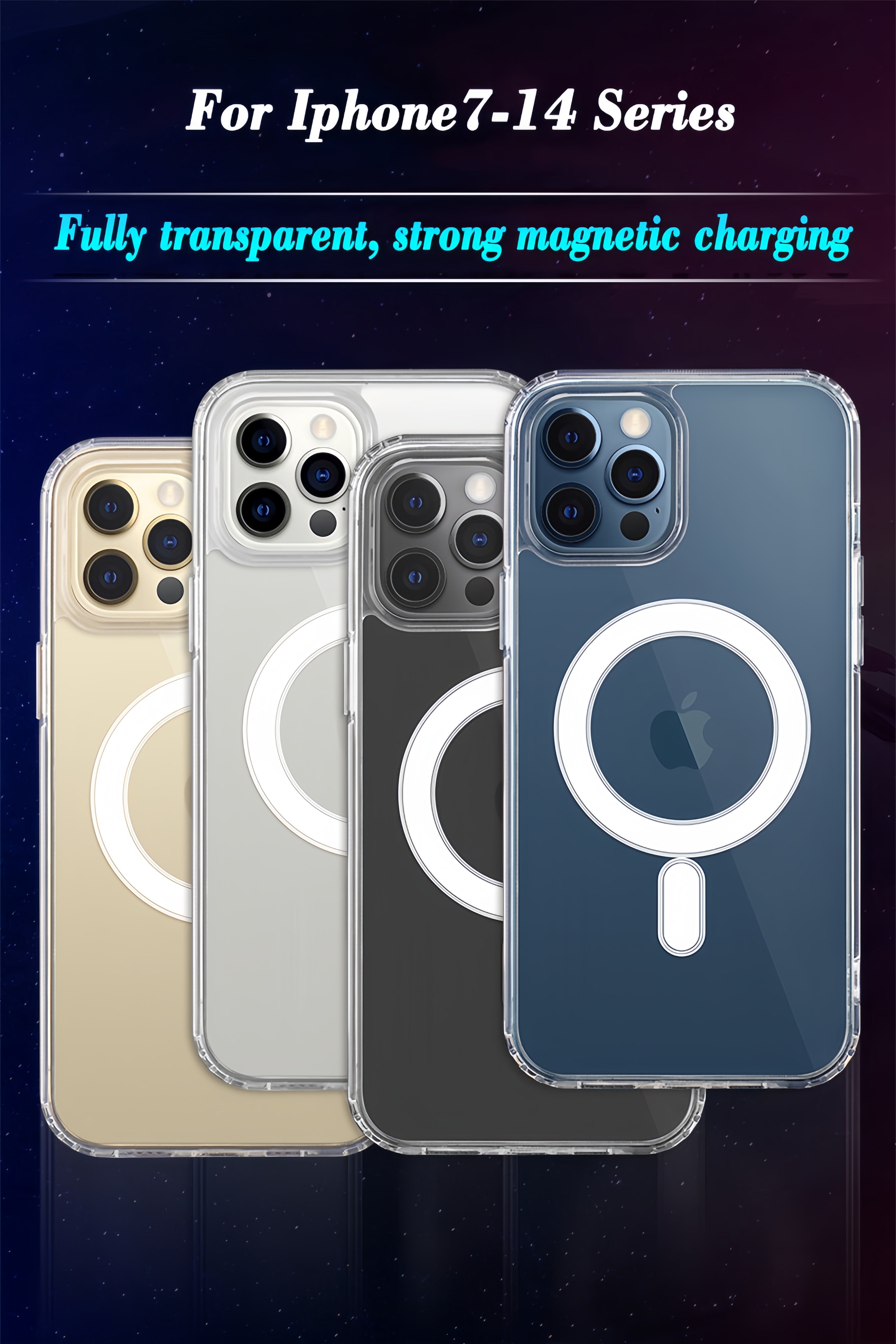 (1/100x Pack) 15/16 Series Magsafe Magnetic Clear iPhone Case