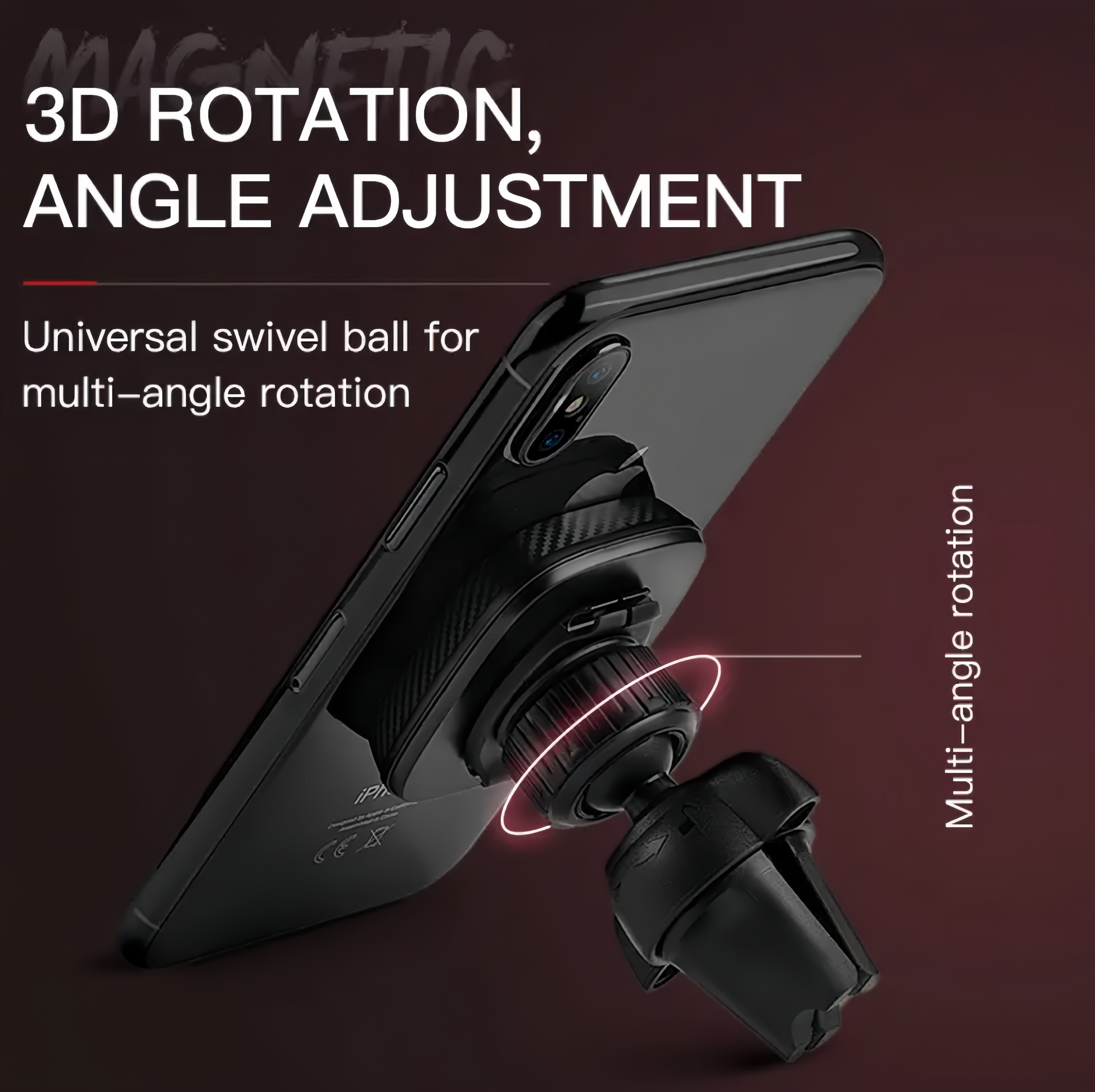 (1/100x Pack) HOCO Magnetic Air Vent Phone Mount