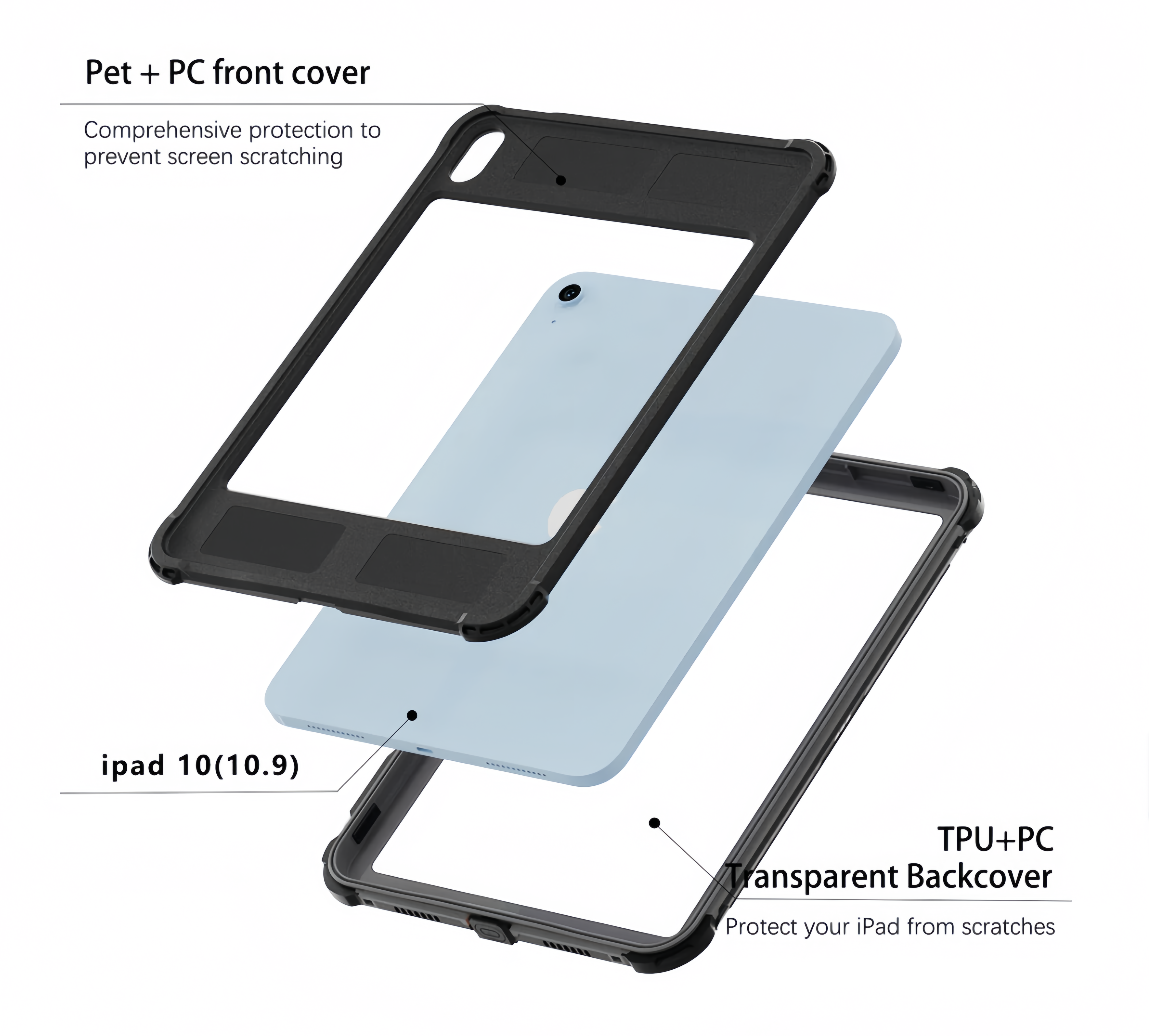 (1/100x Pack) Apple iPad Mini Gen 6, 7 8.3 Inch ShellBox Heavy Duty IP68 Rugged And Waterproof iPad Case