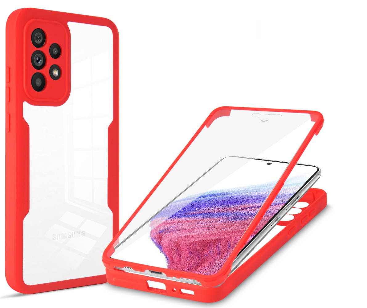 (1/100x Pack) S24 Series Transparent Full Cover Dual Layer Rugged Coloured Bumper Case