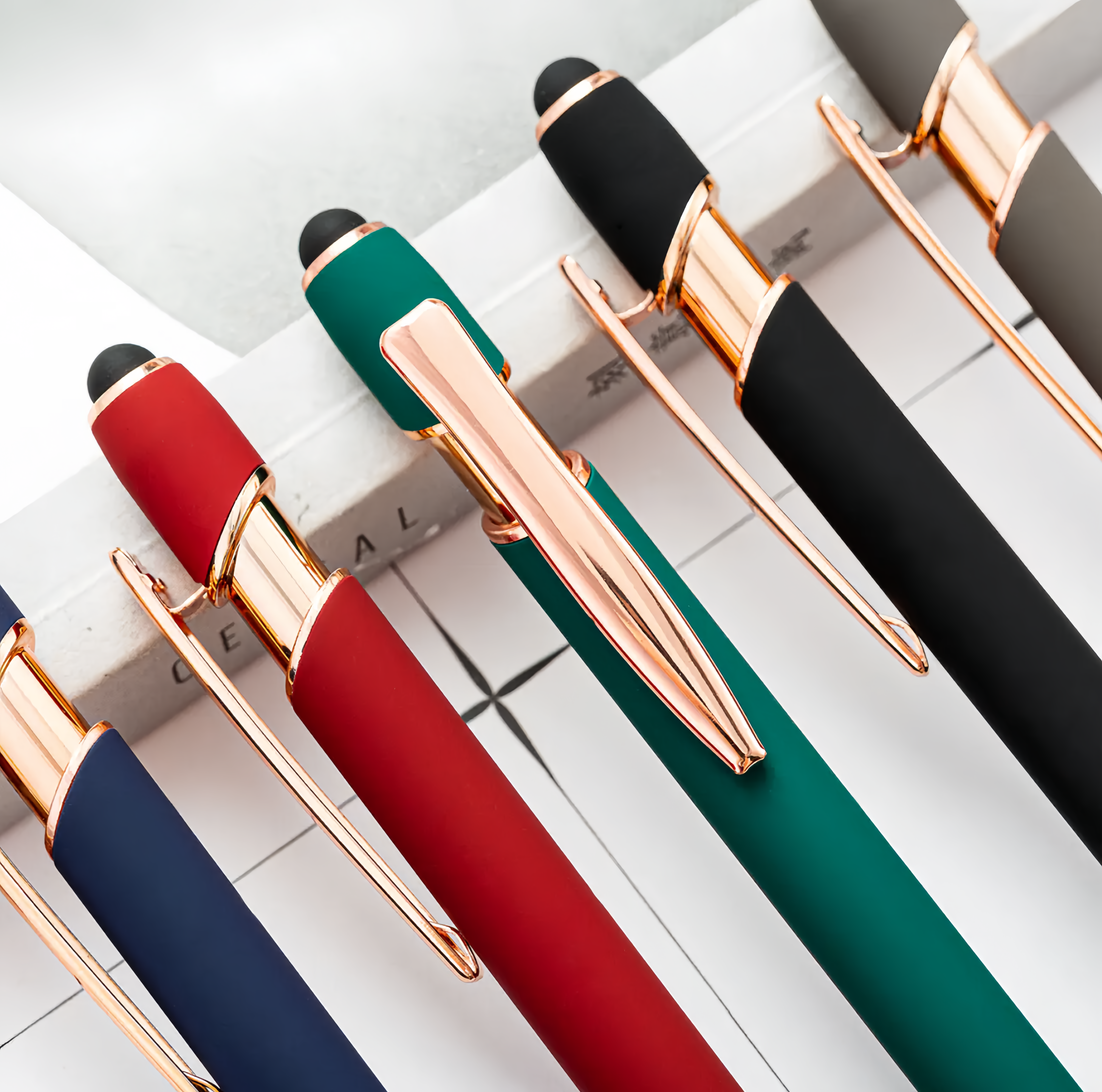 (10/250x Pack) Aluminium 2 in 1 Stylus With BallPoint Pen