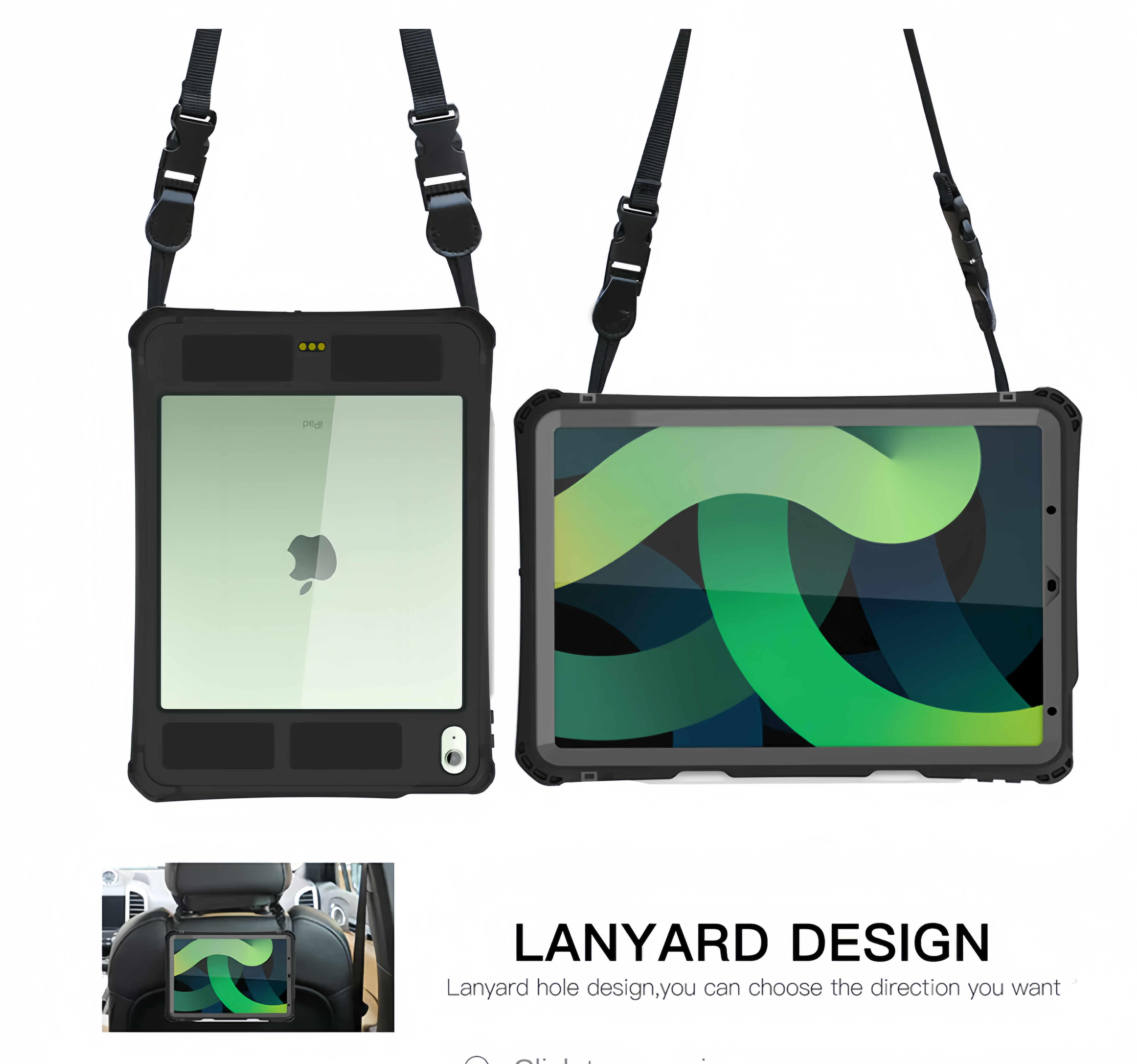 (1/100x Pack) Apple iPad Air Gen 5 10.9 Inch ShellBox Heavy Duty IP68 Rugged And Waterproof iPad Case