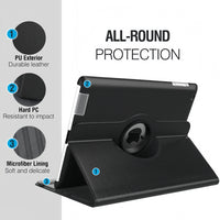 (1/100x Pack) Apple iPad Pro Gen 7 11, 13 Inch Inch 360 Degree Rotating Vegan Leather Protective Case For iPad
