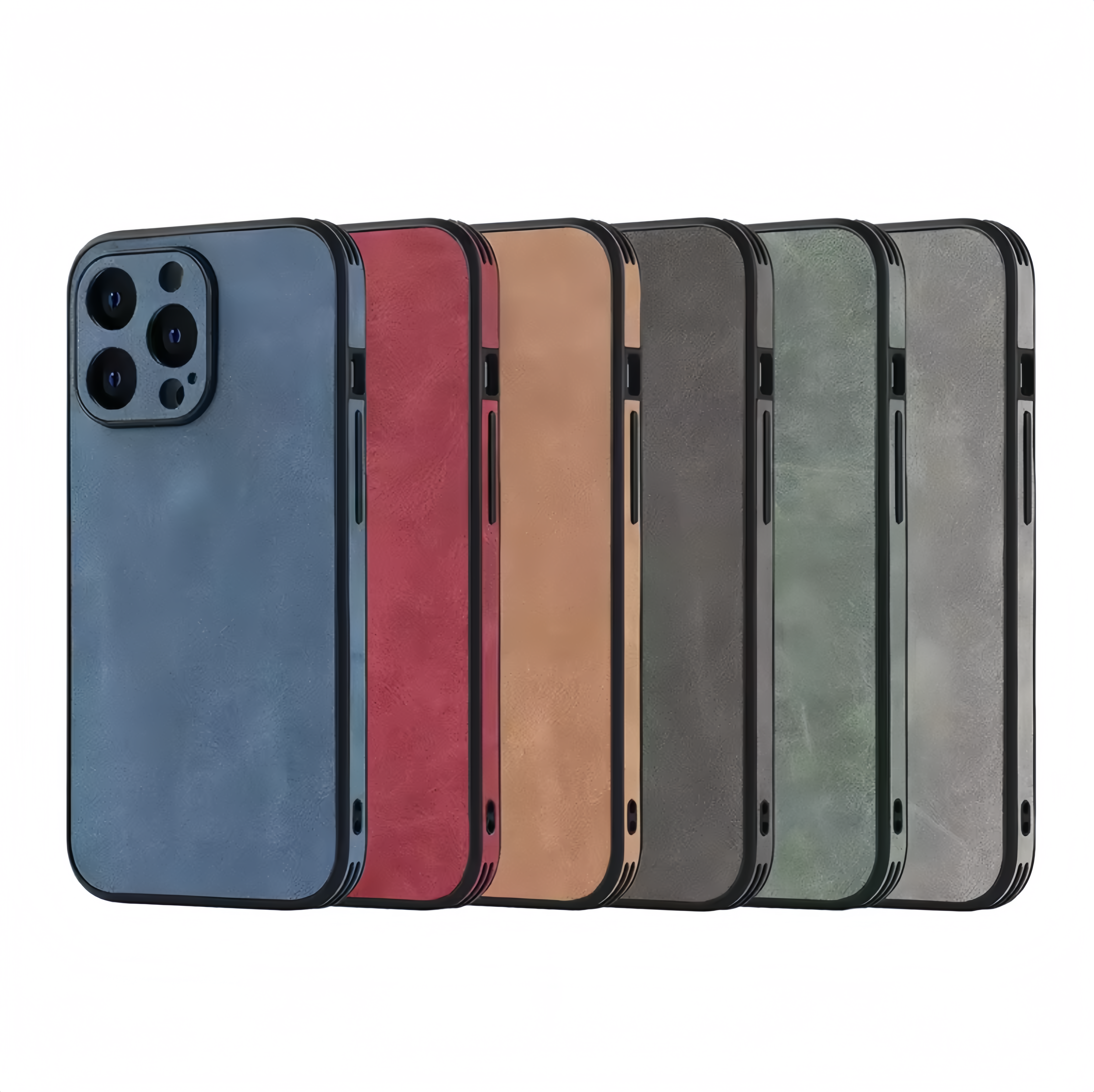 (1/100x Pack) 15 Series Luxury Vintage Leather/Silicone iPhone Case