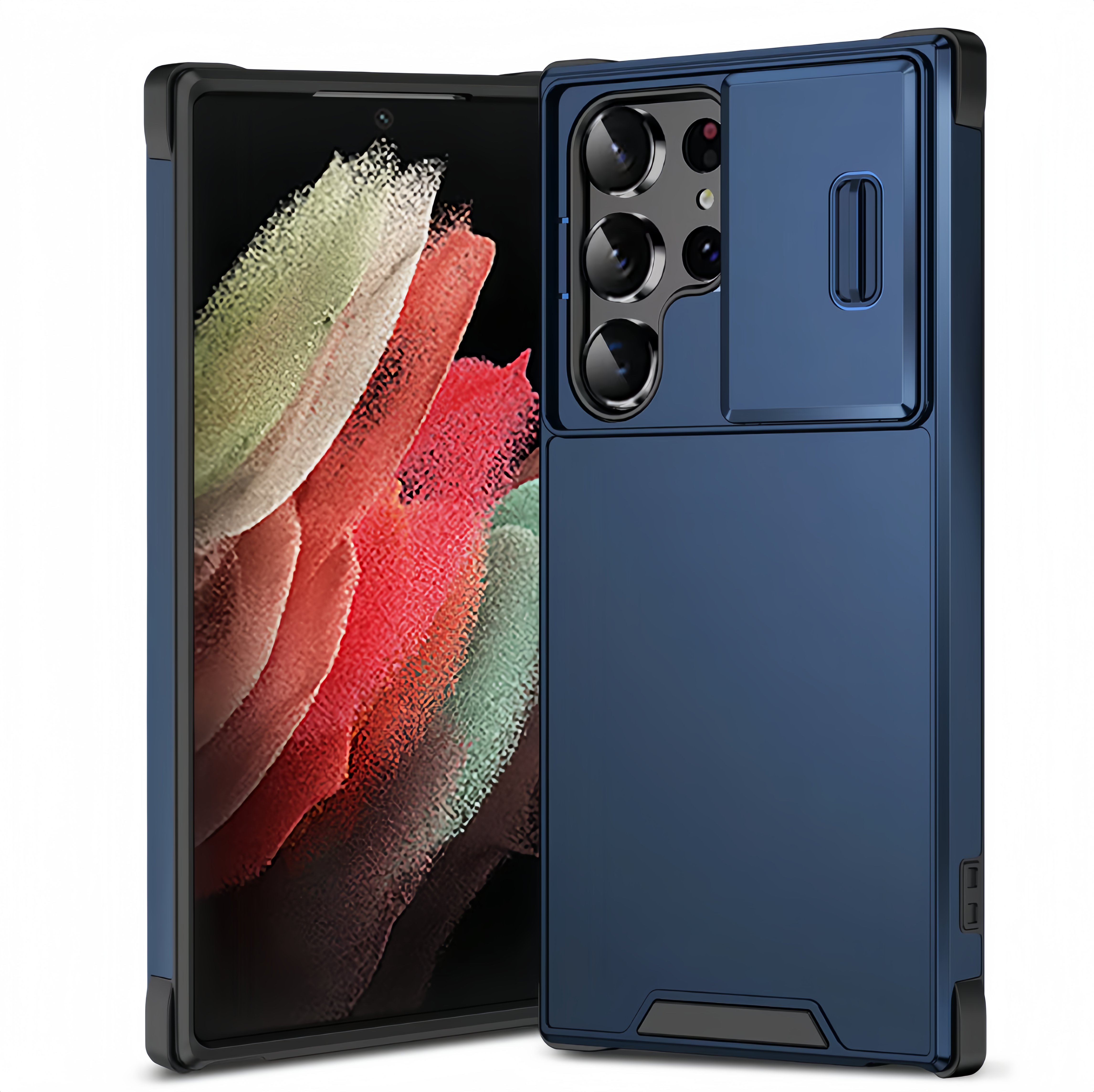 (1/100x Pack) S24 Series Armoured Heavy Duty Samsung Case With Lens Cover