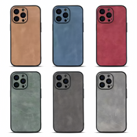 (1/100x Pack) 15 Series Luxury Vintage Leather/Silicone iPhone Case