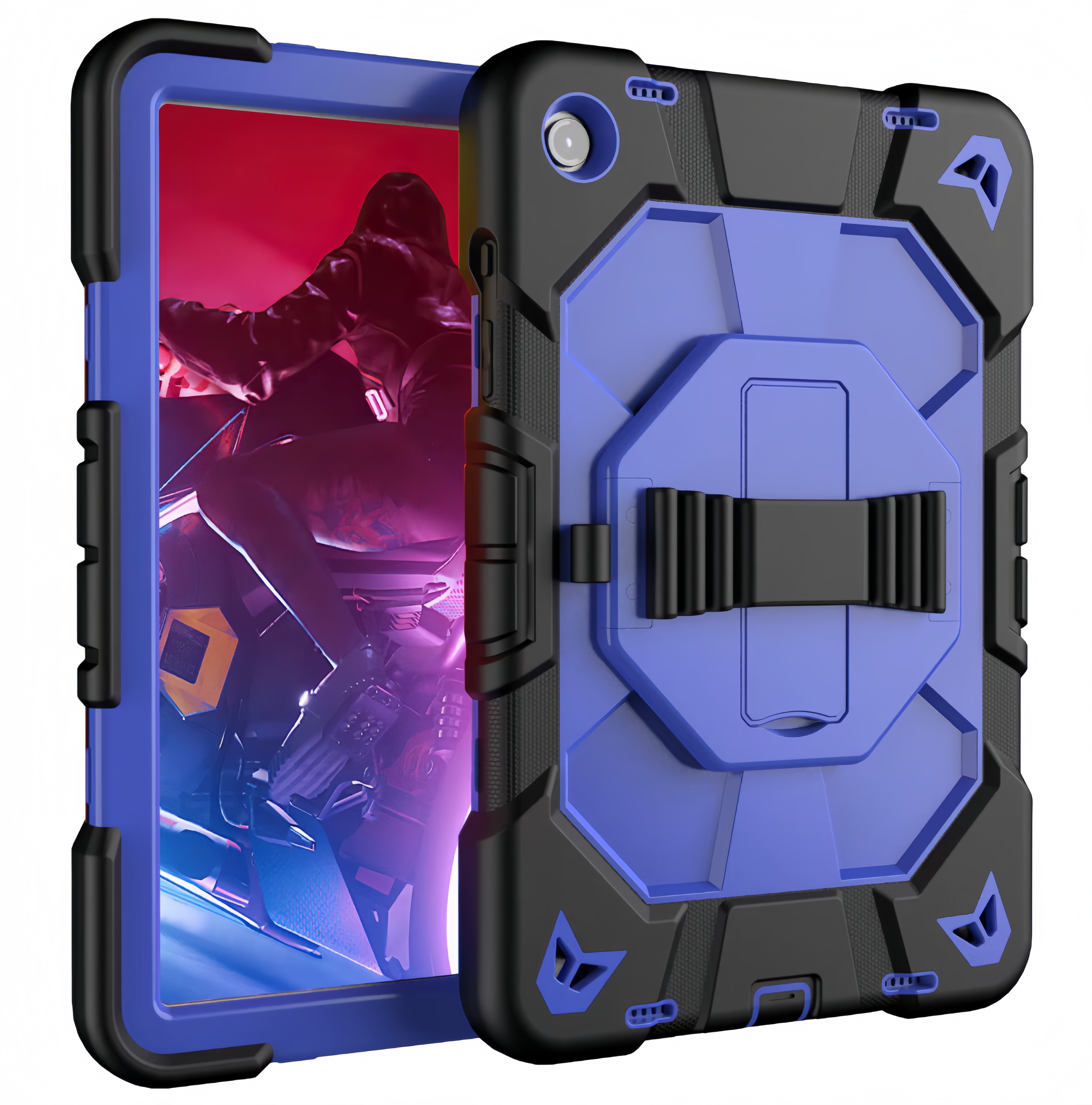 (1/100x Pack) Apple Generation 10, 11 Heavy Duty Grade iPad Case With Max Guard Handle/Grip