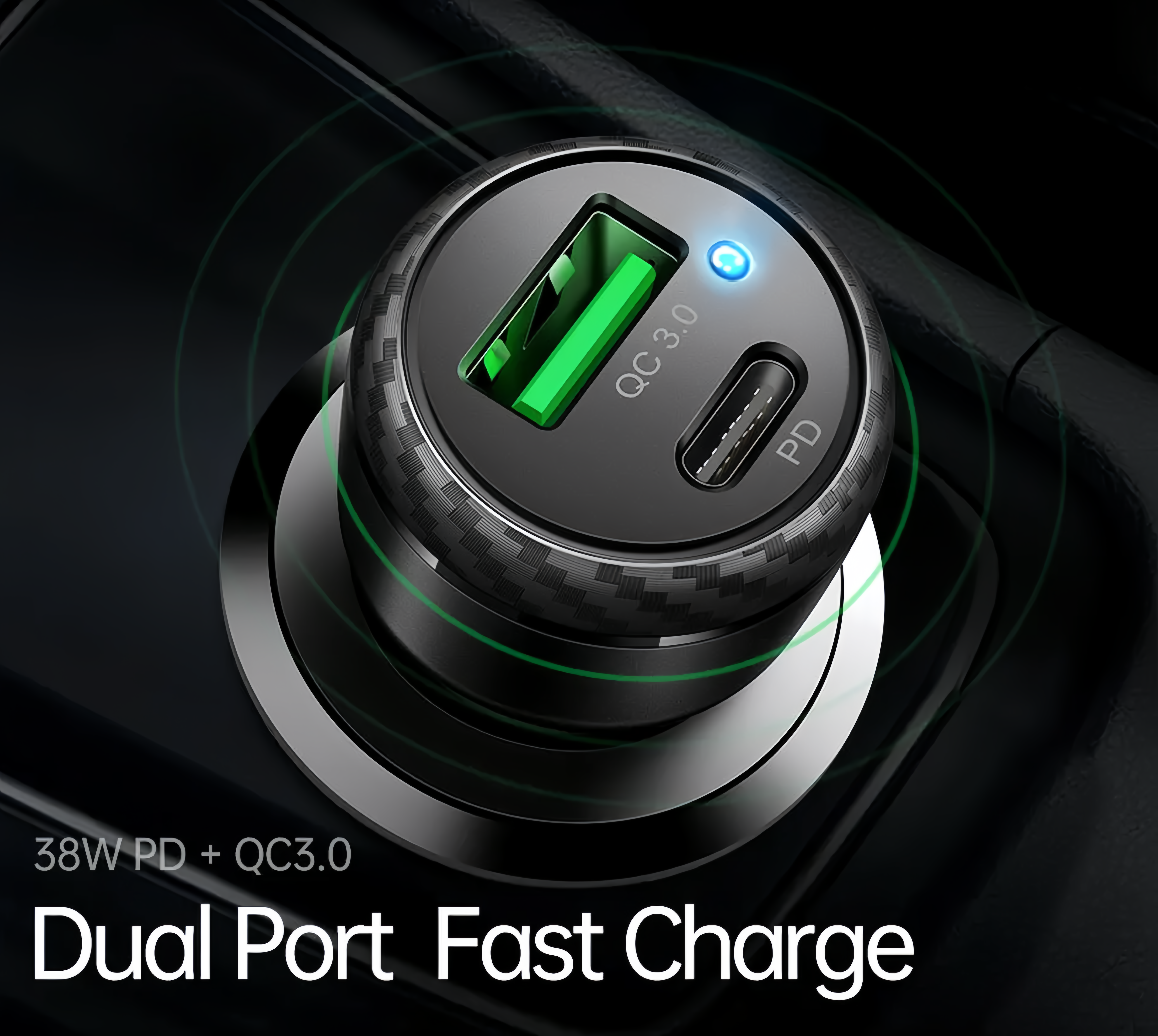 (1/100x Pack) 38W Mcdodo Dual Port Car Charging Socket