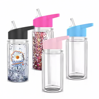 (1/100x Pack) 500ML Snow Globe Plastic Tumbler