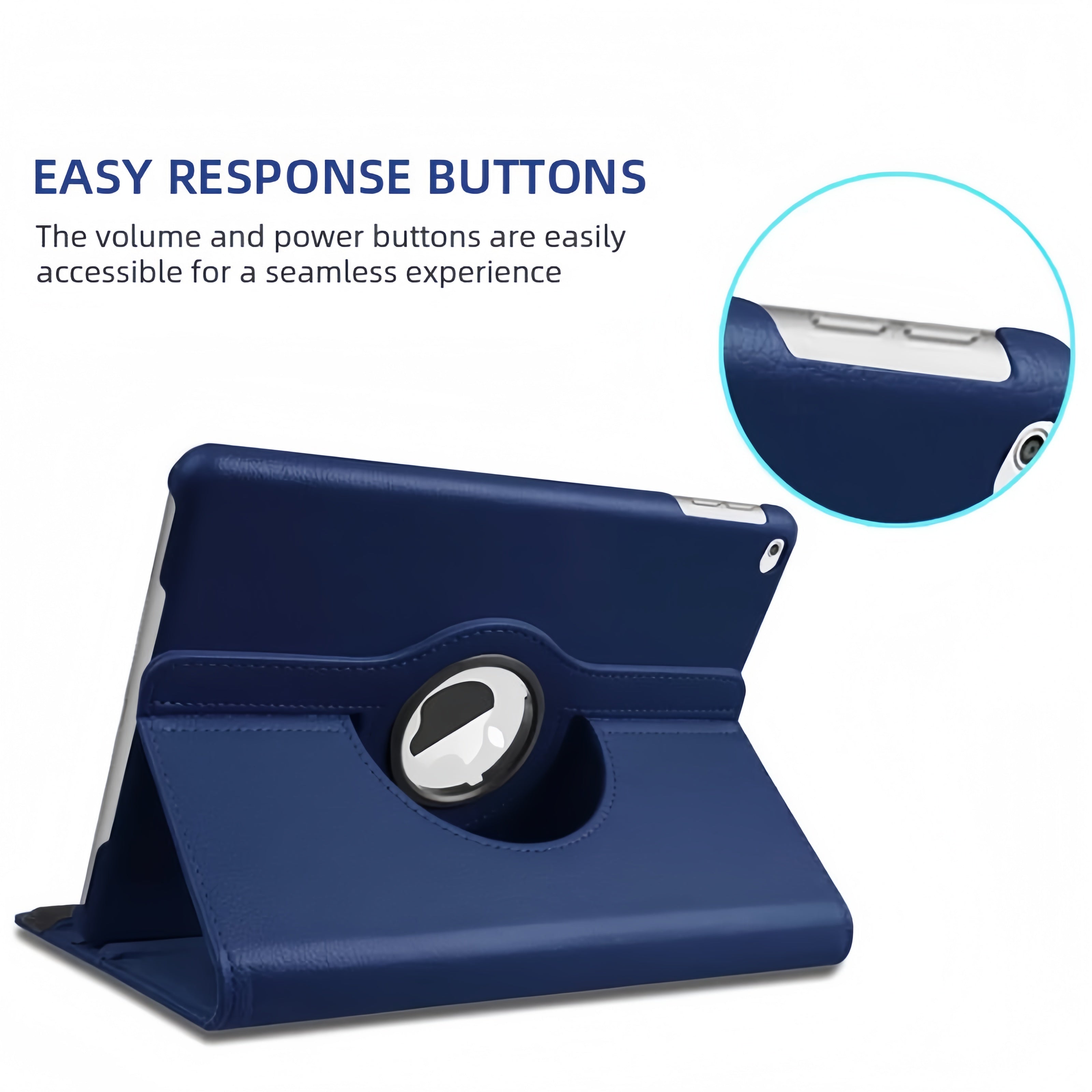 (1/100x Pack) Apple iPad Air Gen 7 11, 13 Inch 360 Degree Rotating Vegan Leather Protective Case For iPad