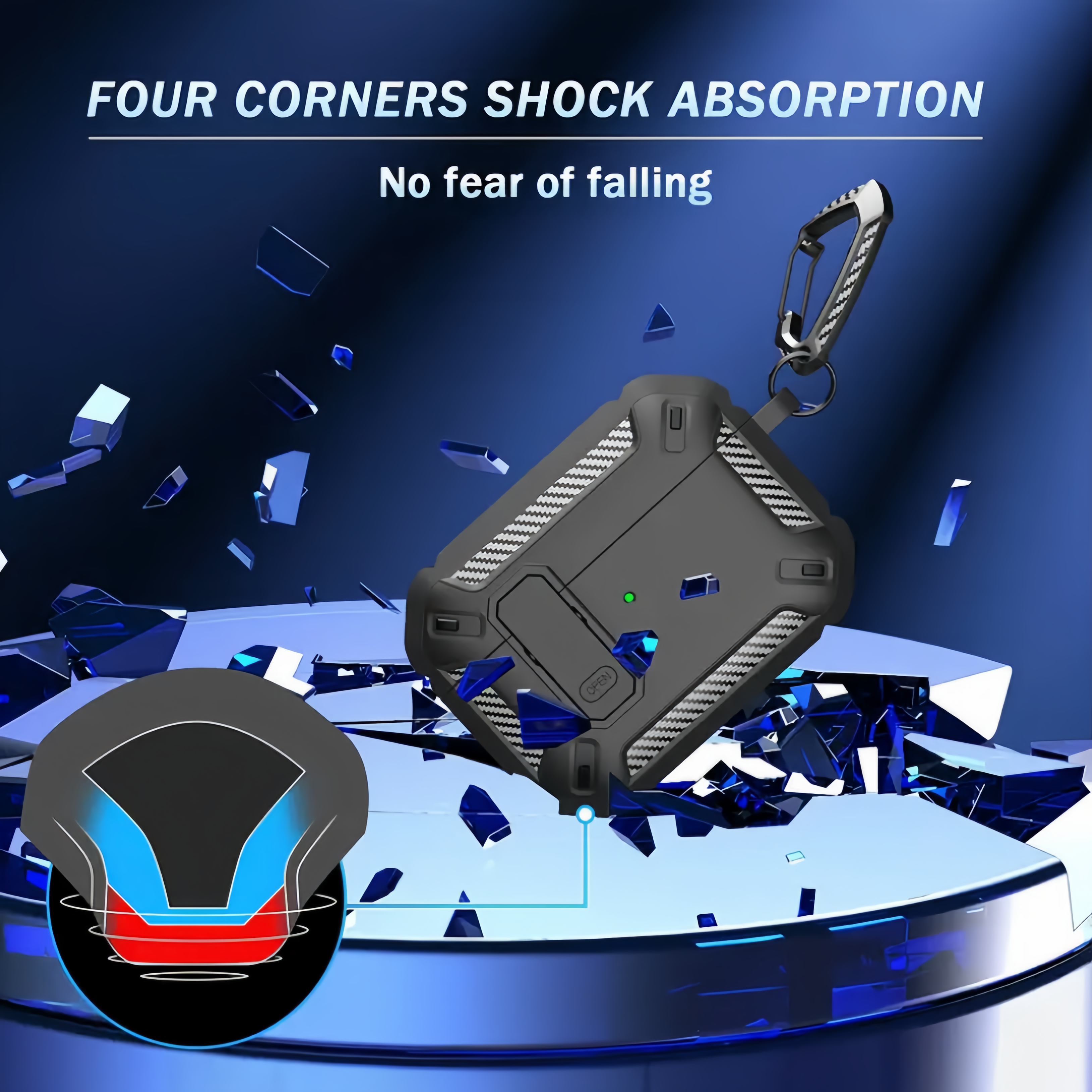 (1/100x Pack) Rugged Shockproof AirPod Case With Keychain For AirPods Pro 2nd And Airpod Gen 3