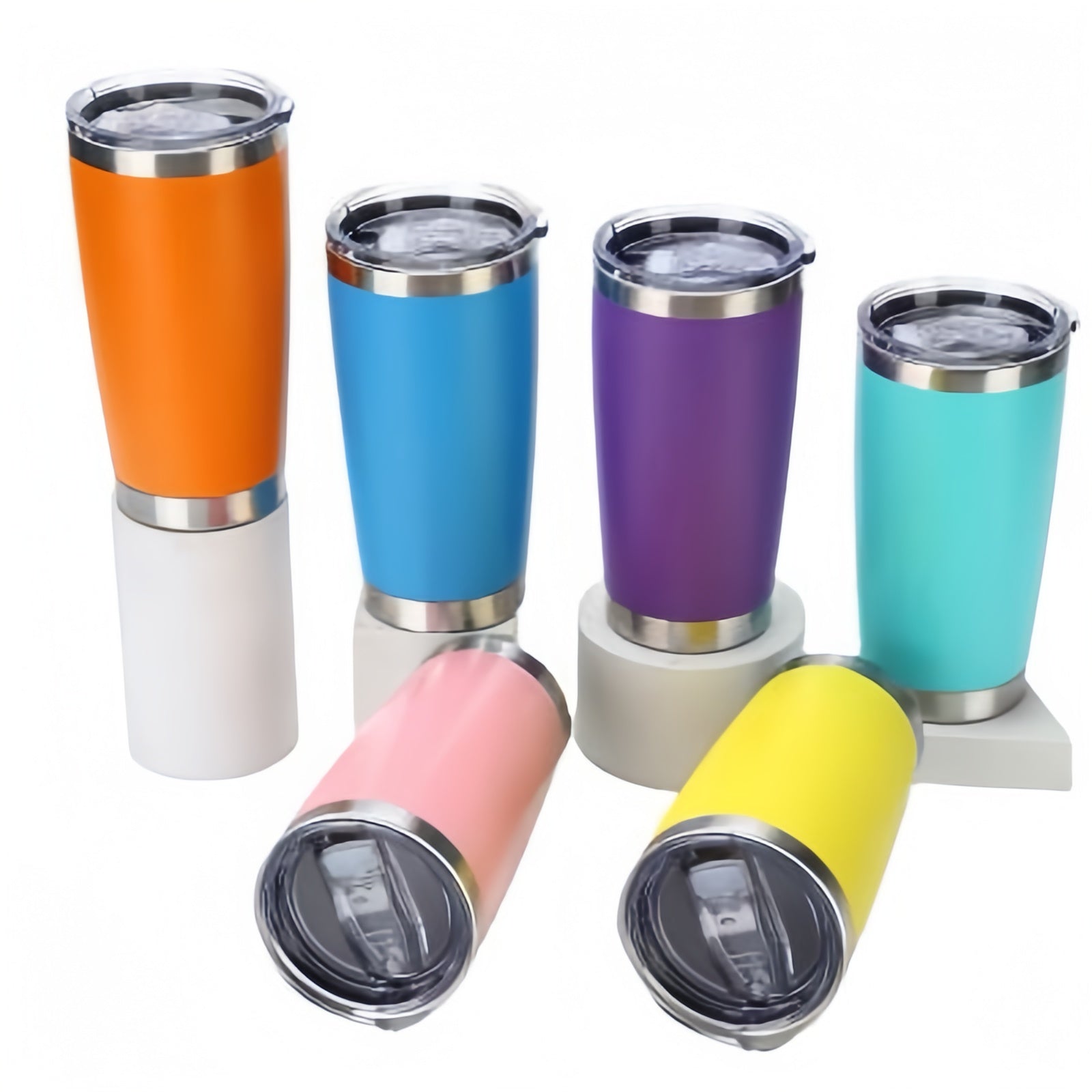 (1/100x Pack) 380ML Multi Coloured Stainless Steel Travel Tumbler