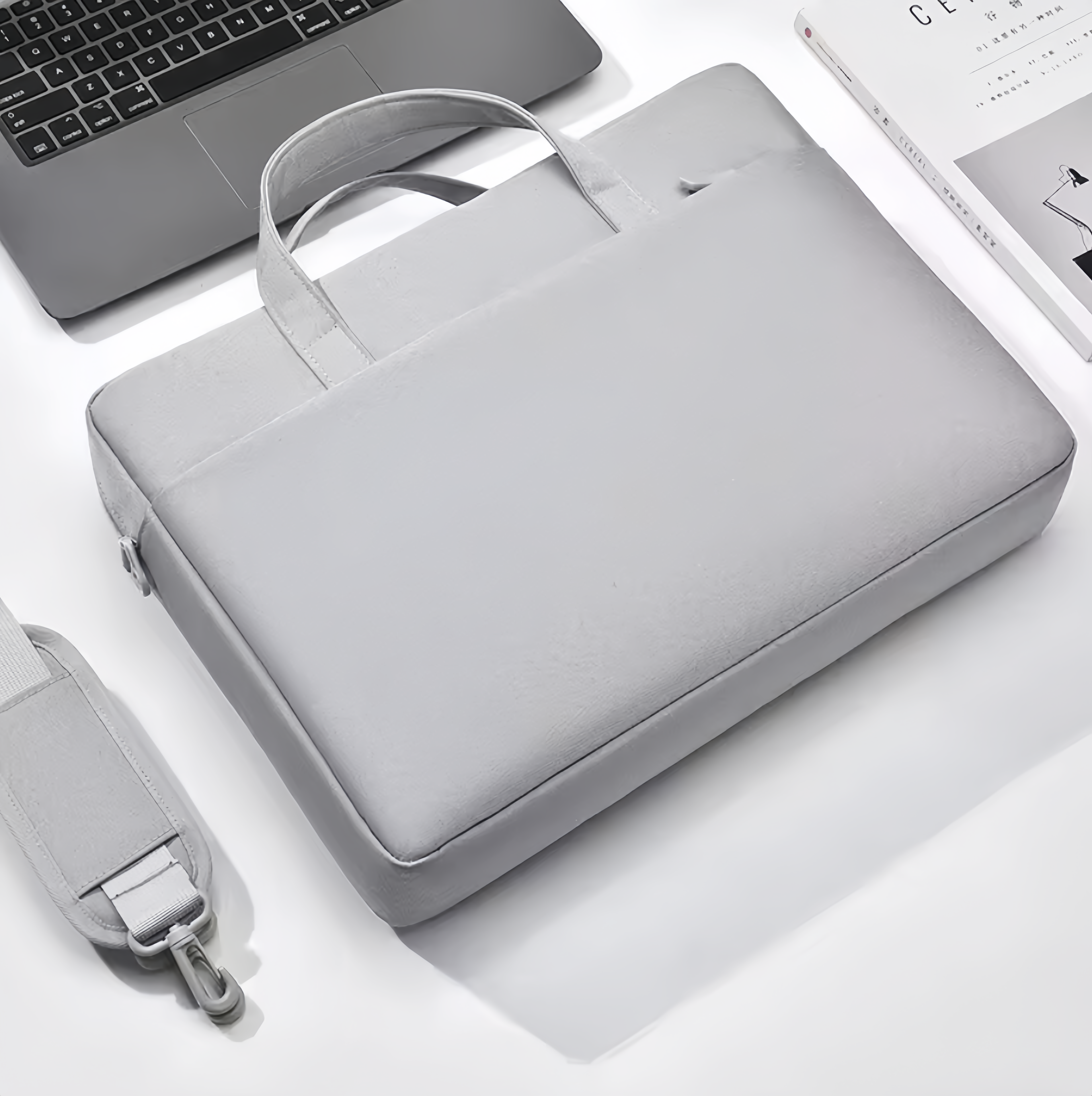 (1/100x Pack) Innovative Vegan Leather WaterProof Laptop Bag With Shoulder Strap