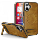 (1/100x) 16 Series Magnetic Luxury Vegan Leather iPhone Case With Stand