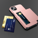 (1/100x Pack) 15 Series Hard Shell Hybrid Card Holder iPhone Case