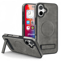 (1/100x) 16 Series Magnetic Luxury Vegan Leather iPhone Case With Stand