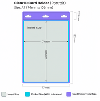 (50/1000x Pack) A7 74 x 105mm Clear Portrait Soft ID Holder For Lanyard