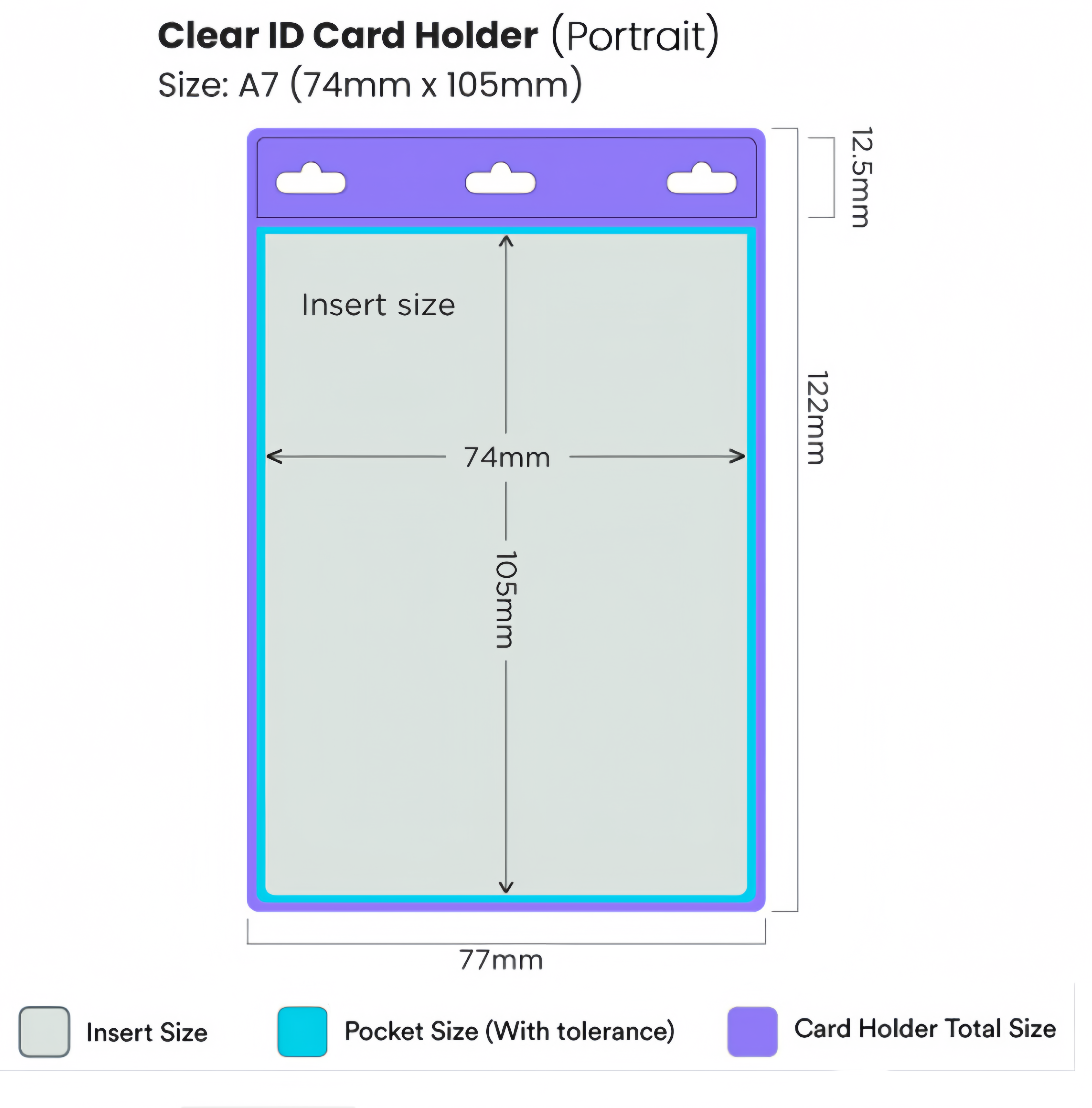 (50/1000x Pack) A7 74 x 105mm Clear Portrait Soft ID Holder For Lanyard