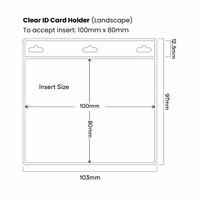 (50/1000x Pack) 80 x 100mm Clear Landscape Soft ID Holder For Lanyard