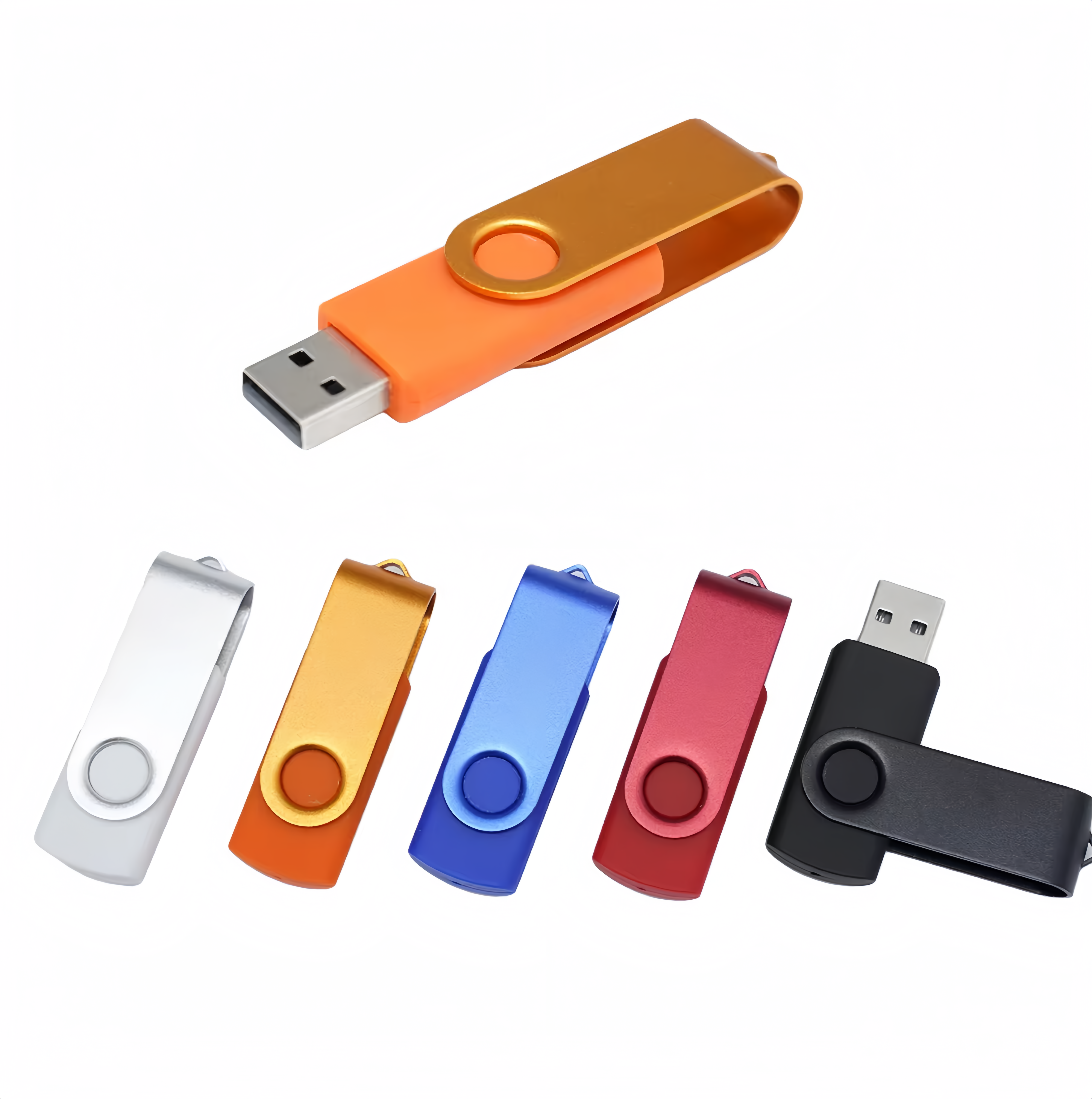 (1/100x Pack) 64/128GB Swivel USB Flash Drive