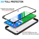 (1/100x Pack) S24 Series Transparent Full Cover Dual Layer Rugged Coloured Bumper Case