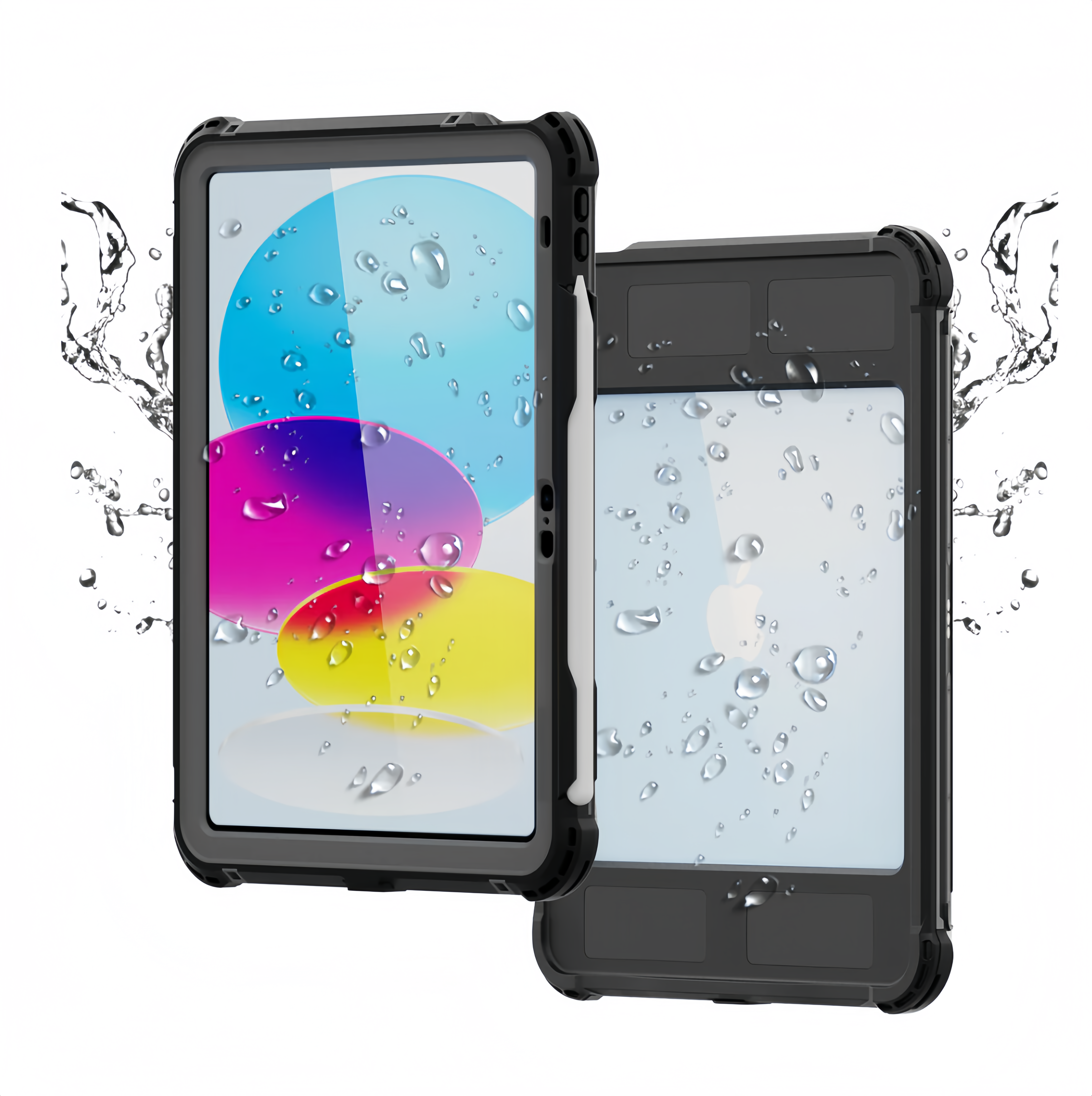 (1/100x Pack) Apple iPad Mini Gen 6, 7 8.3 Inch ShellBox Heavy Duty IP68 Rugged And Waterproof iPad Case