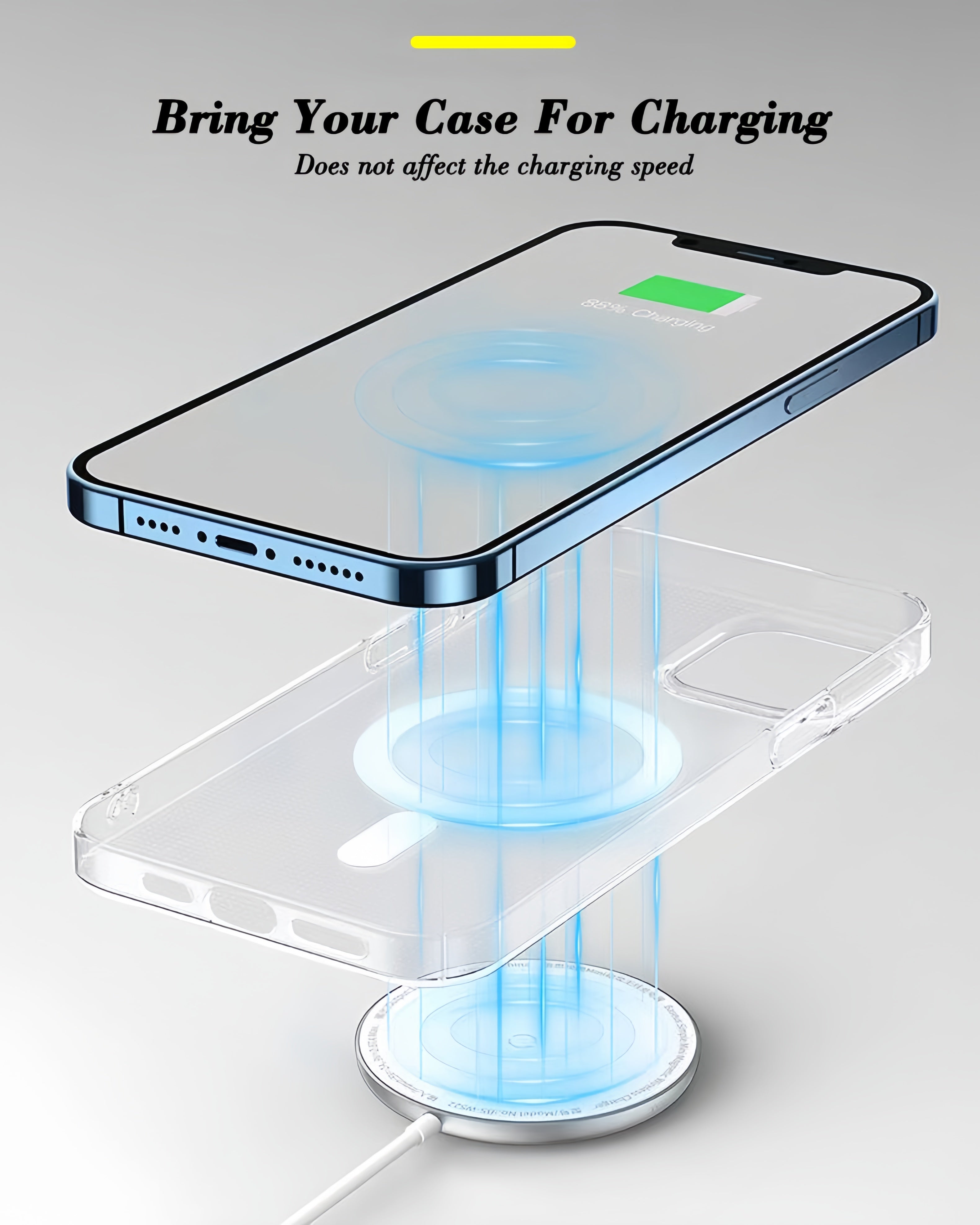 (1/100x Pack) 15/16 Series Magsafe Magnetic Clear iPhone Case