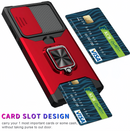 (1/100x Pack) S23 Series Magnetic Heavy Duty Samsung Case With Lens Cover + Card Holder