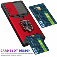 (1/100x Pack) S23 Series Magnetic Heavy Duty Samsung Case With Lens Cover + Card Holder