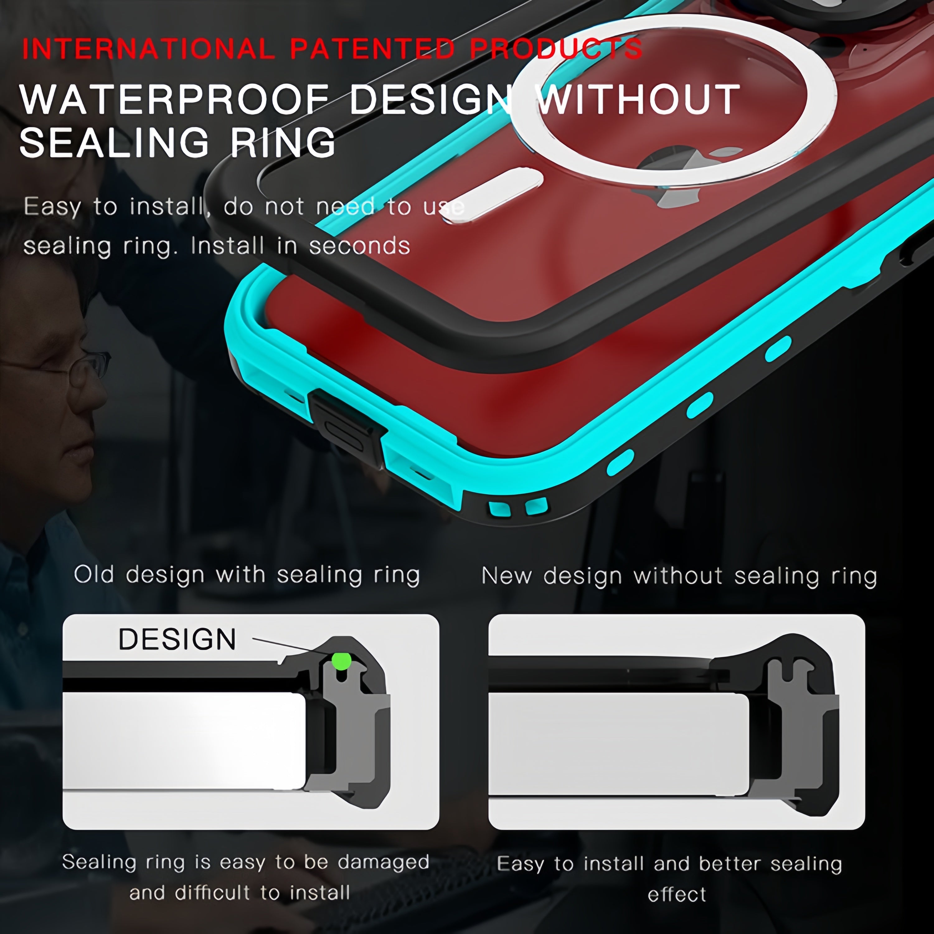 (1/100x Pack) 15 Series Shellbox Heavy Duty IP68 MagSafe Shock And Waterproof Phone Case