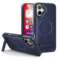 (1/100x) 16 Series Magnetic Luxury Vegan Leather iPhone Case With Stand