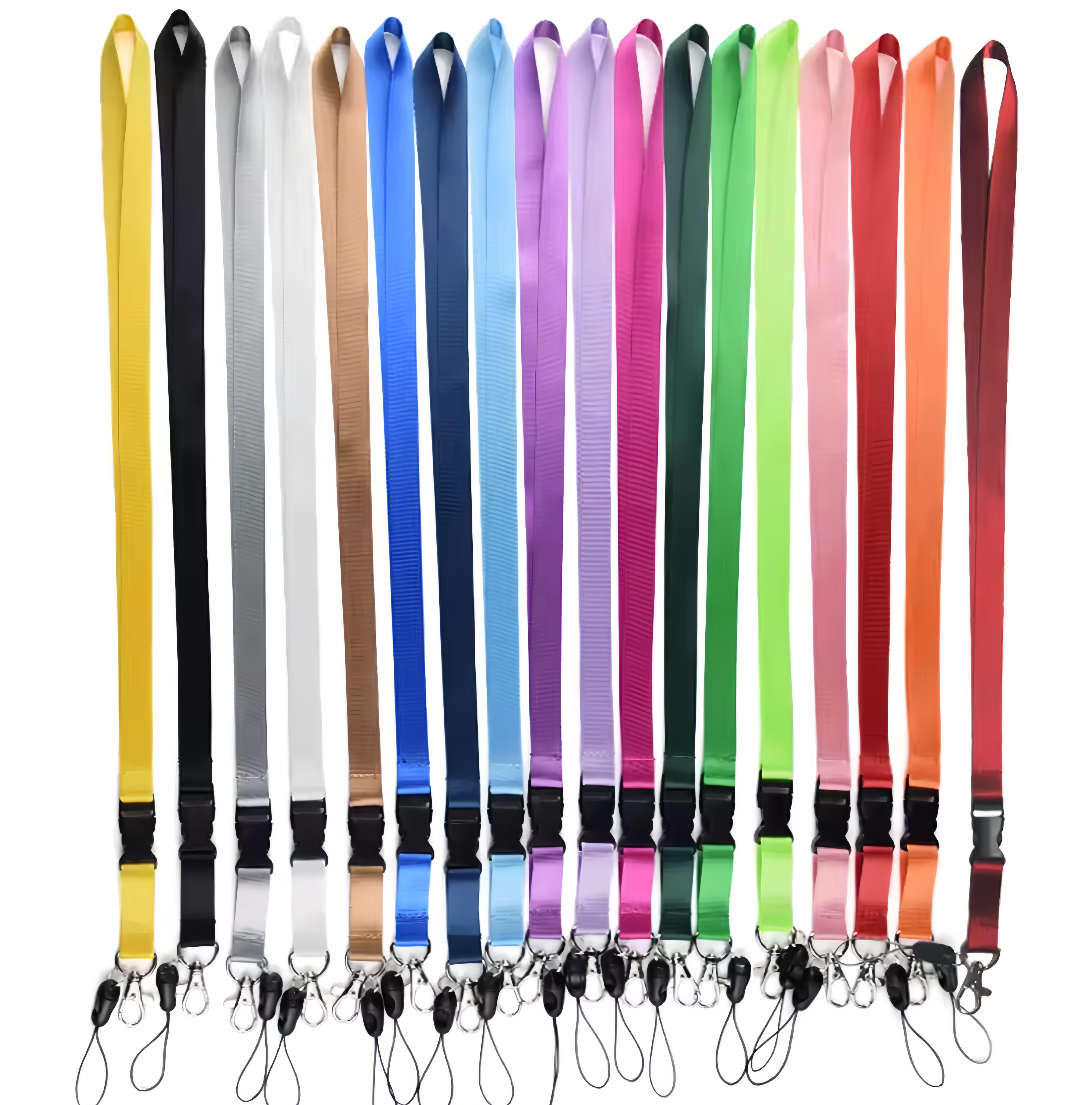 (25/500x Pack) Solid Colour/Custom Logo Keychain Lanyard