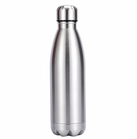 (1/100x Pack) 500ML Solid Colour Stainless Steel Water Bottle