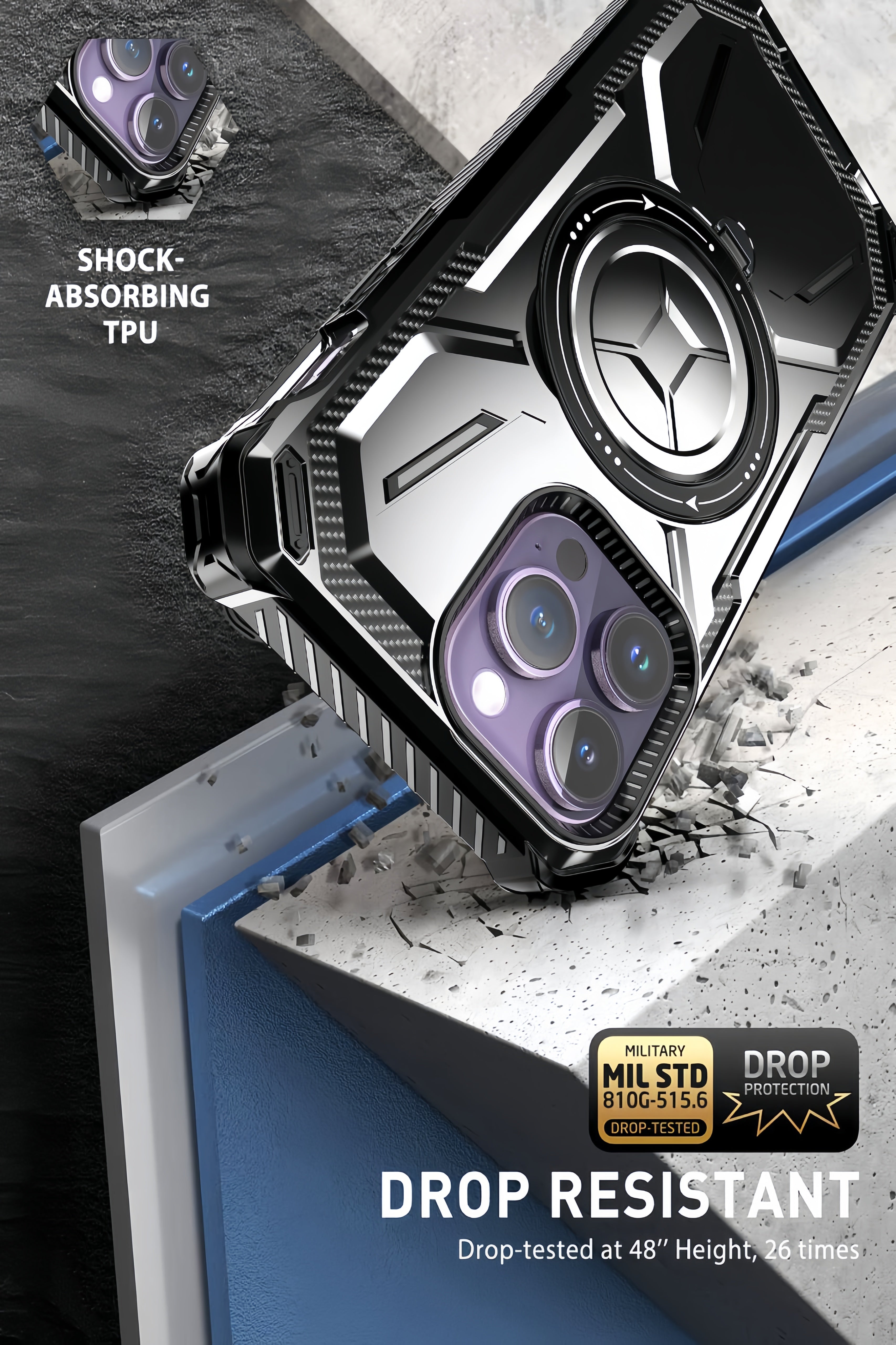 (1/100x Pack) 16 Series Dual Layer Shockproof Magnetic Kickstand iPhone Case