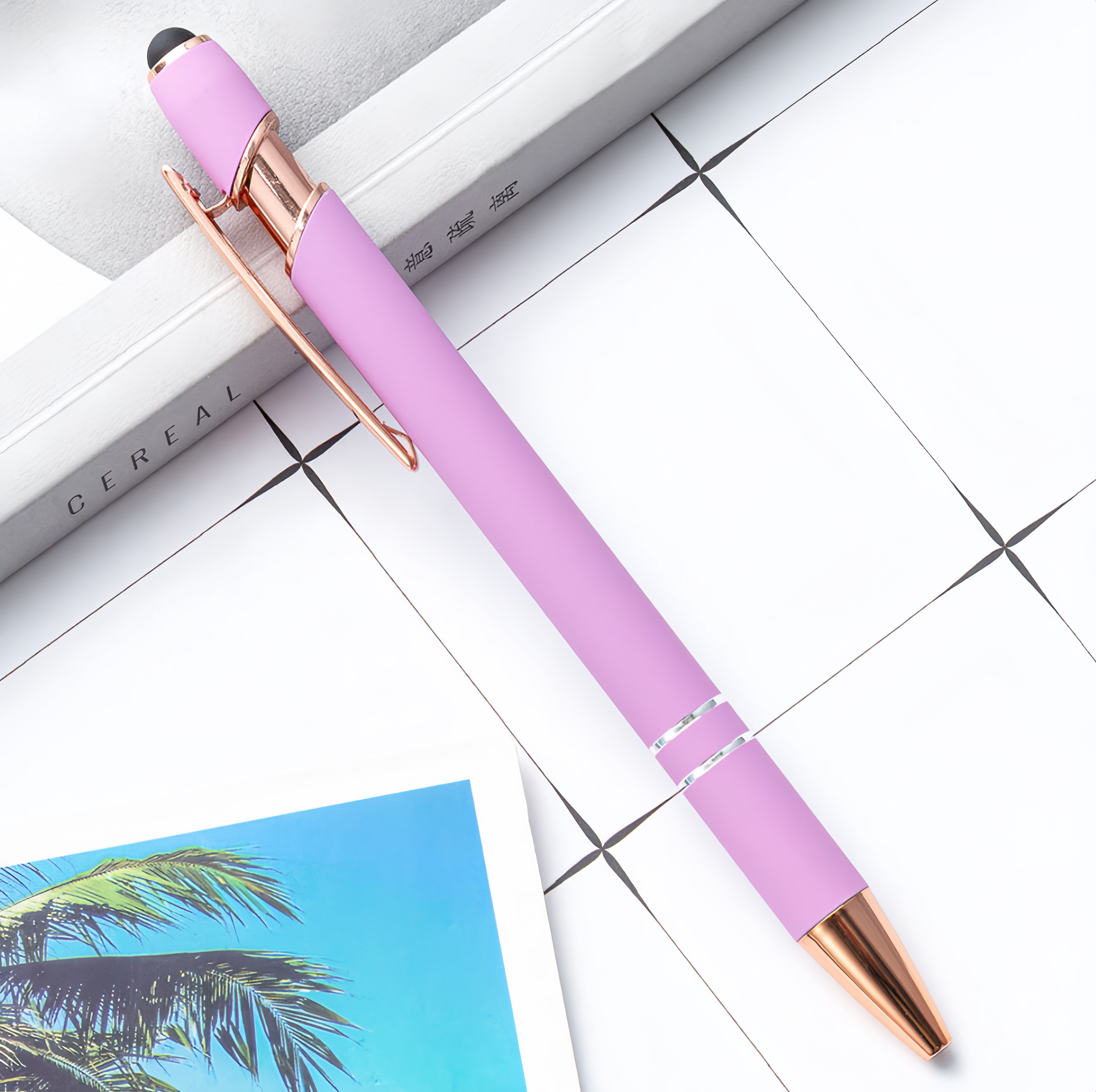 (10/250x Pack) Aluminium 2 in 1 Stylus With BallPoint Pen