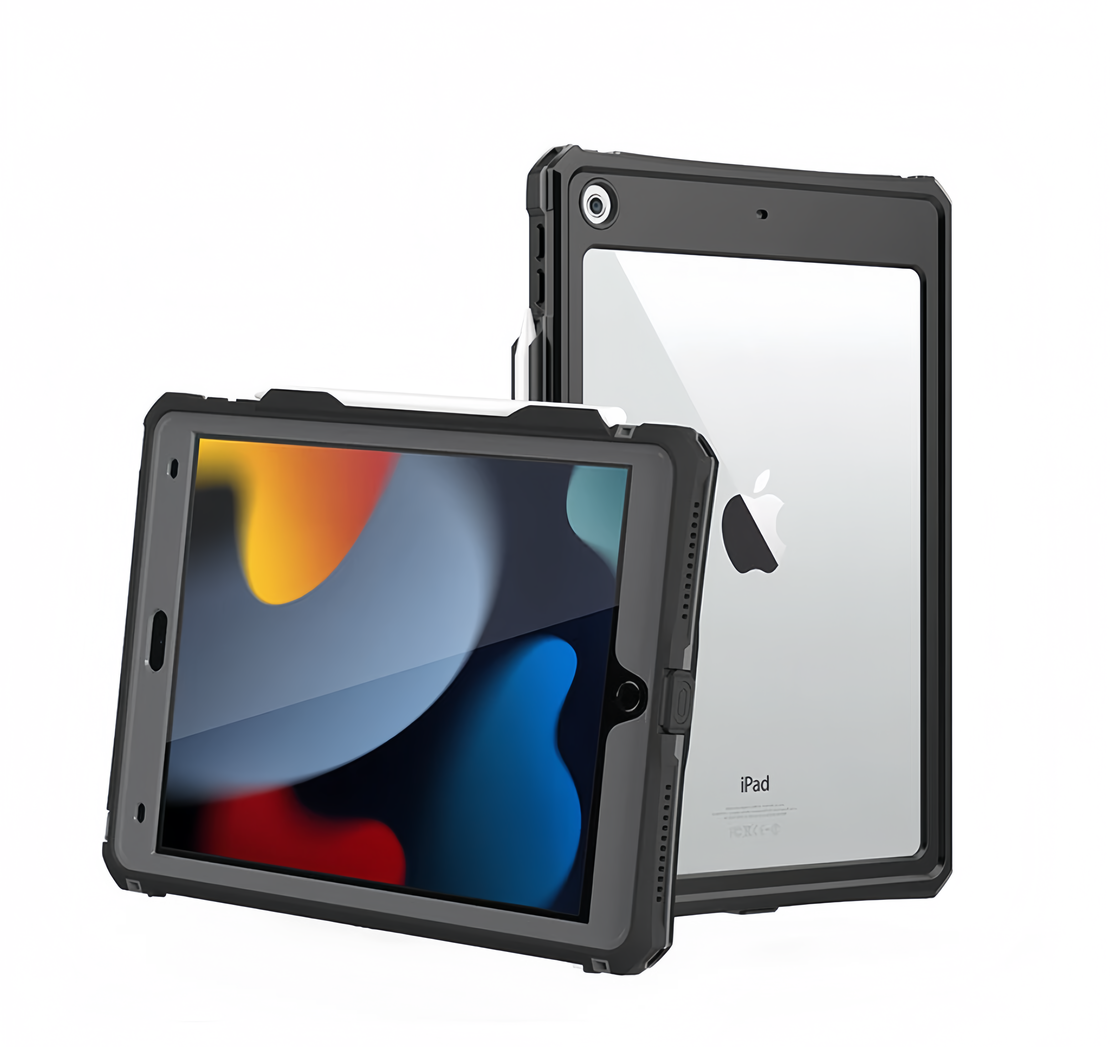 (1/100x Pack) Apple iPad Generation Gen 9, 10, 11 ShellBox Heavy Duty IP68 Rugged And Waterproof iPad Case