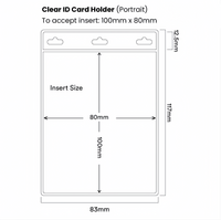 (50/1000x Pack) 100 x 80mm Clear Portrait Soft ID Holder For Lanyard