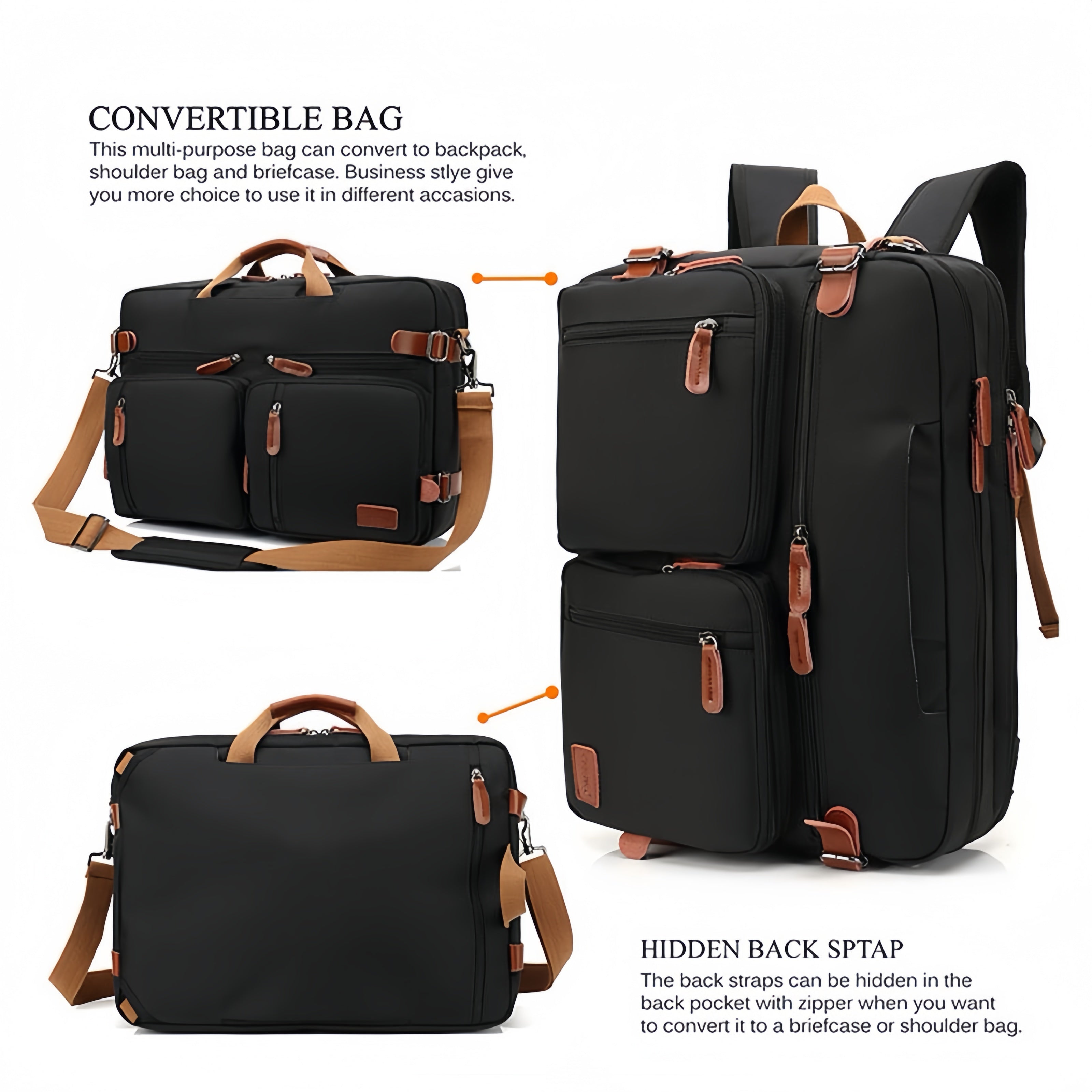 (1/100x Pack) MultiCompartment Professional Laptop Shoulder Bag