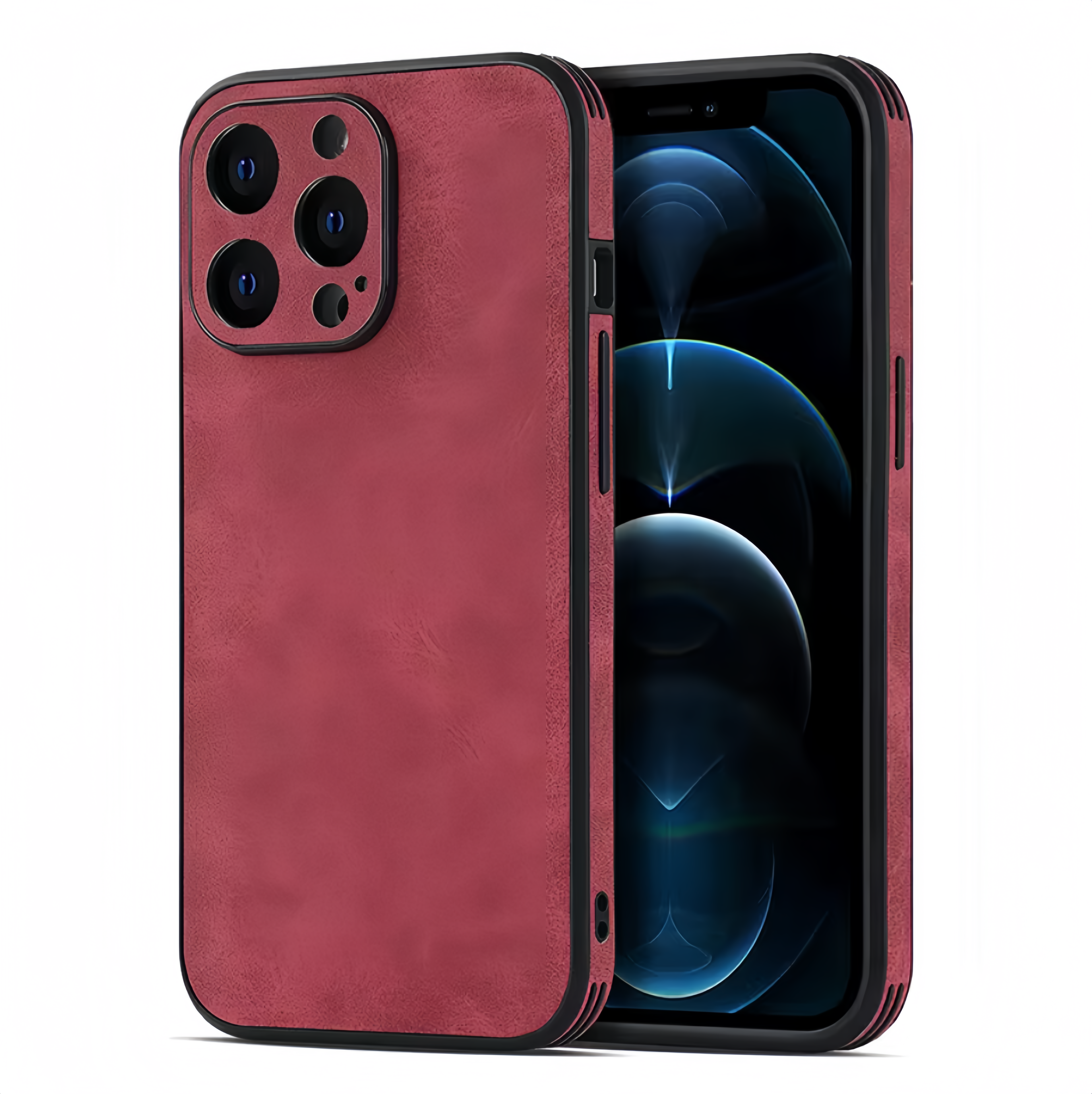 (1/100x Pack) 16 Series Luxury Vegan Leather/Silicone iPhone Case