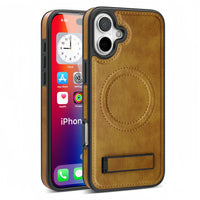 (1/100x) 16 Series Magnetic Luxury Vegan Leather iPhone Case With Stand
