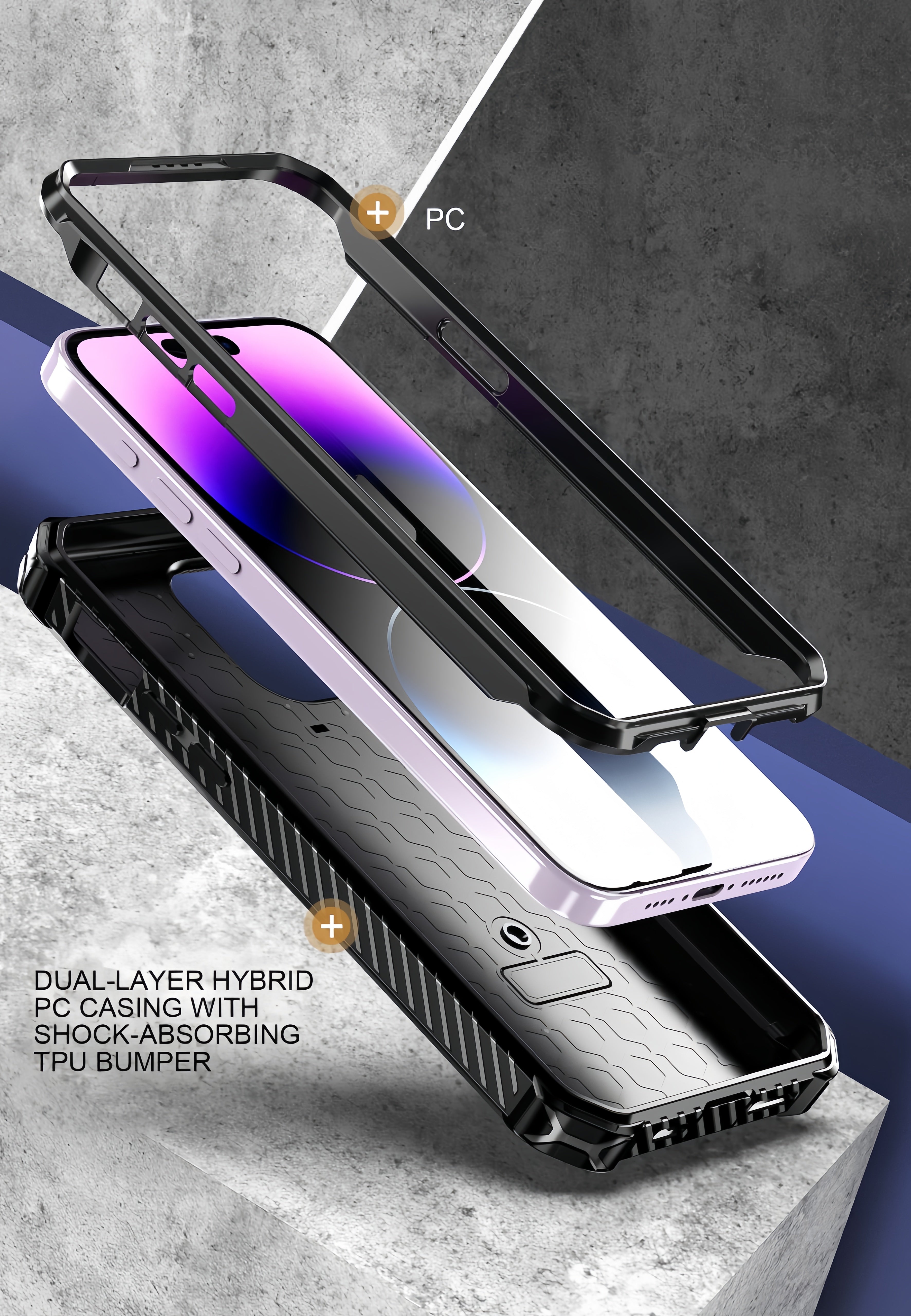 (1/100x Pack) 15 Series Dual Layer Shockproof Magnetic Kickstand iPhone Case