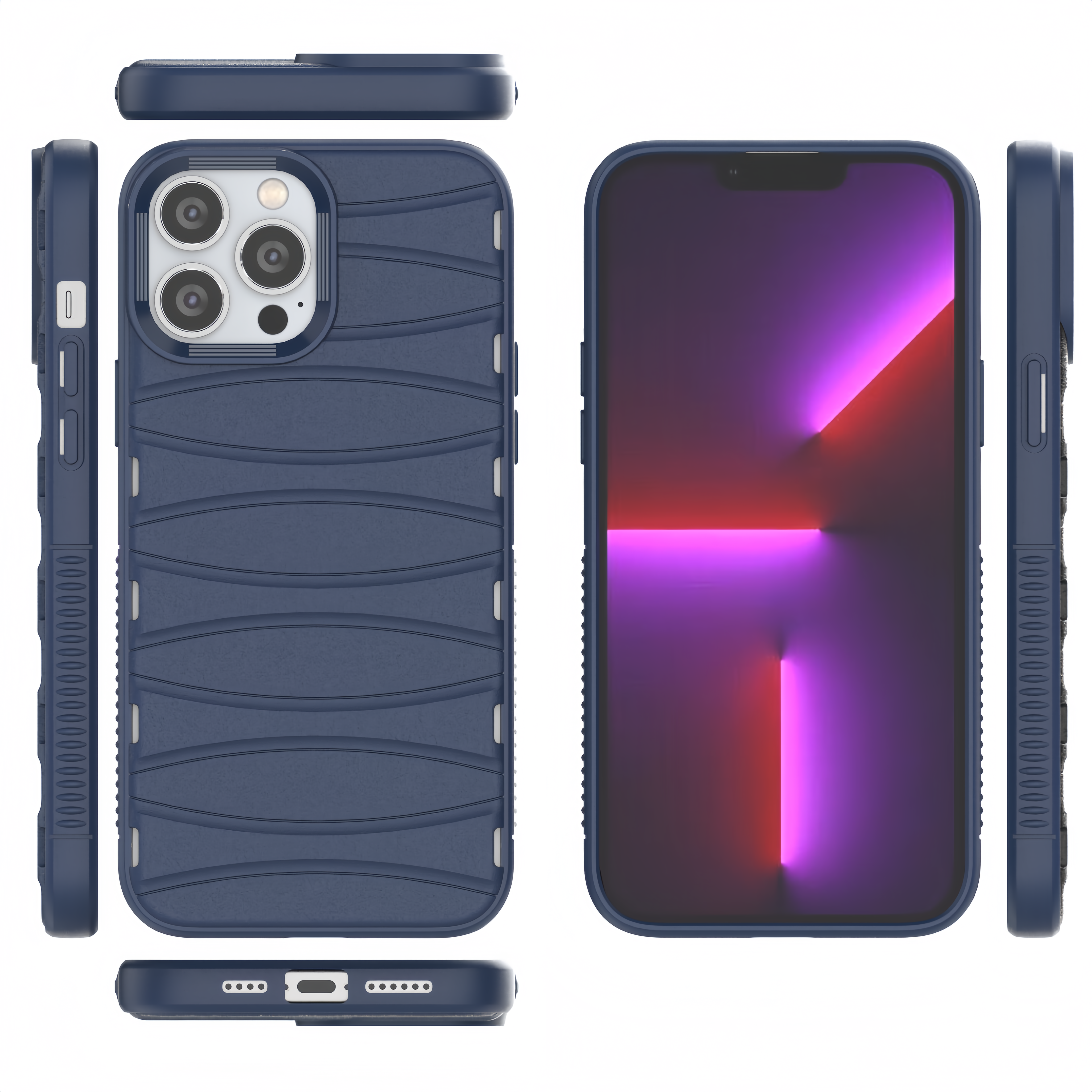 (1/100x Pack) 16 Series Shockproof Silicone Rigid iPhone Case