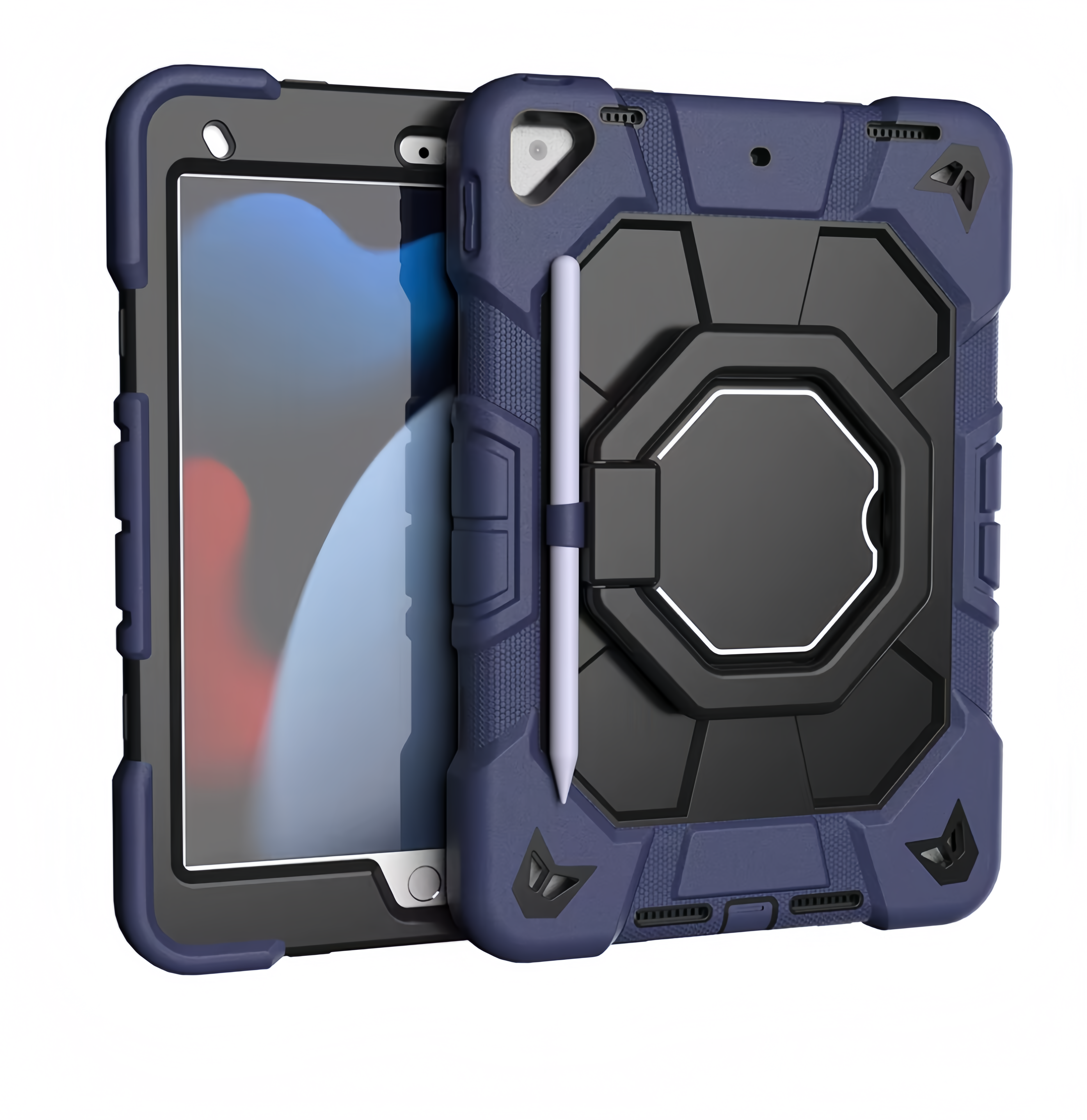 (1/100x Pack) Apple Generation 10, 11 Heavy Duty Grade iPad Case With Max Guard Handle/Grip